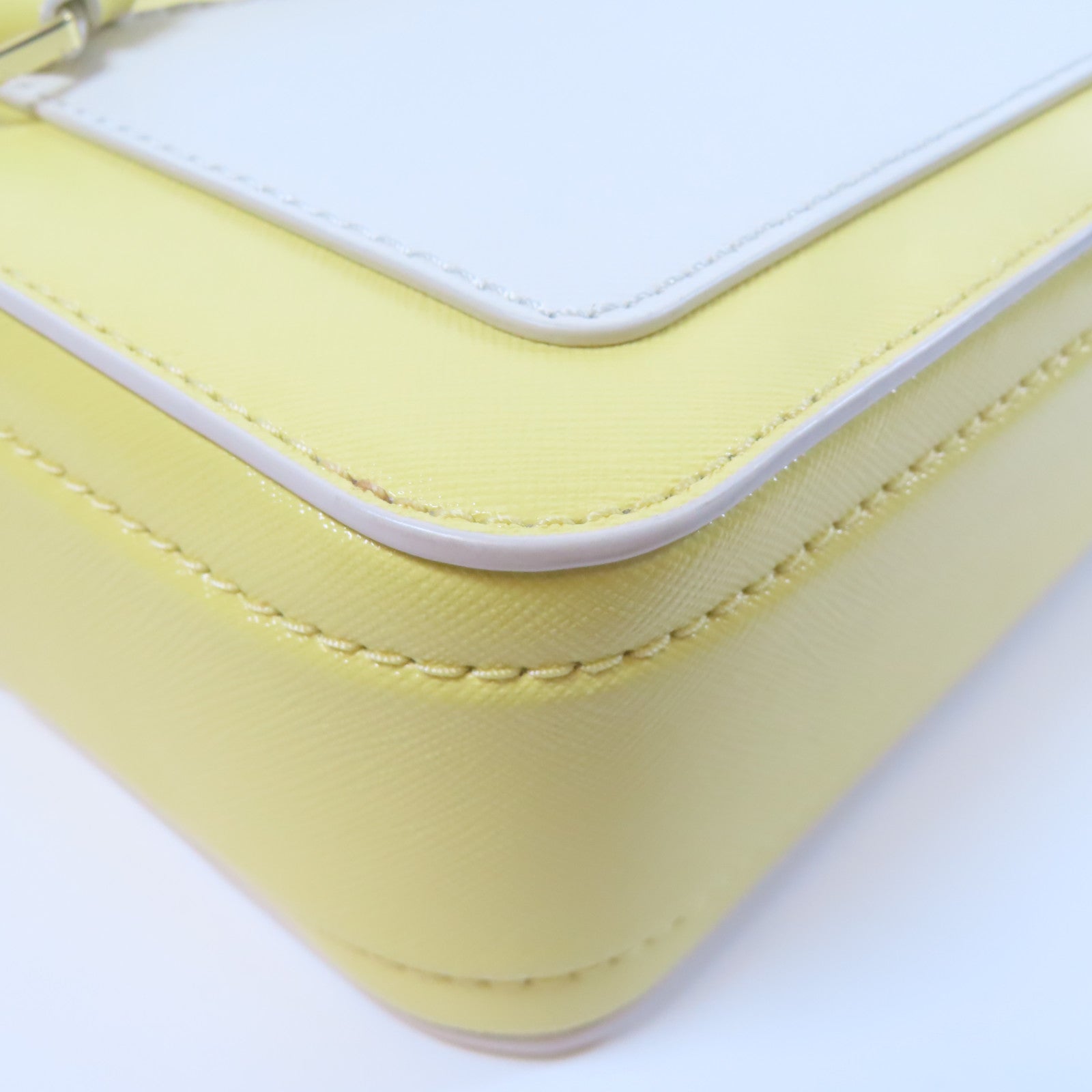 MARC JACOBS 牛皮皮革Shoulder Bag金扣手挽肩背兩用袋黃色