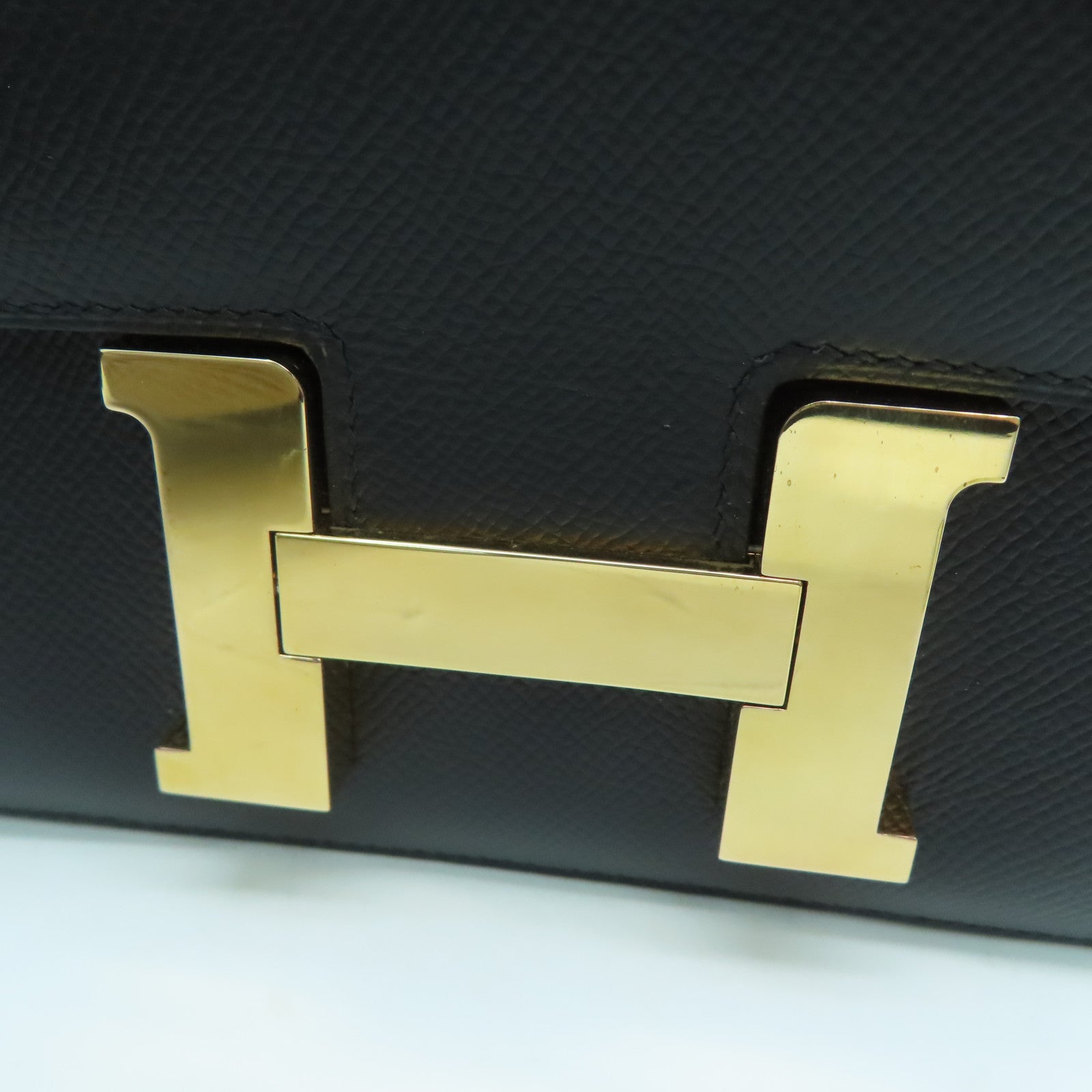 HERMES 【激减优惠】Epsom皮革Constance 24 2 Way Shoulder Bag金扣肩背袋黑色