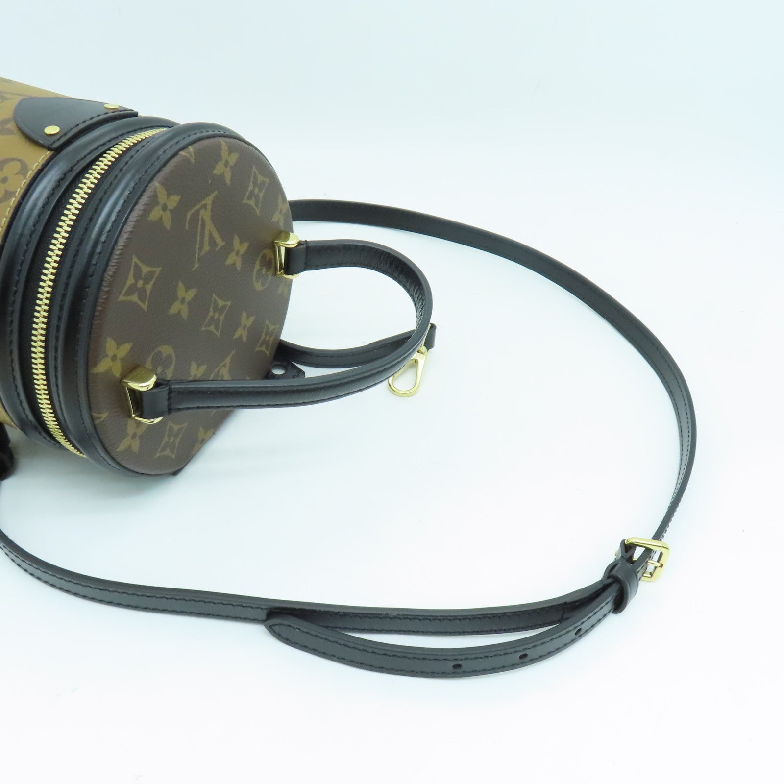 LOUIS VUITTON Monogram Reverse Cannes手挽肩背两用袋啡色
