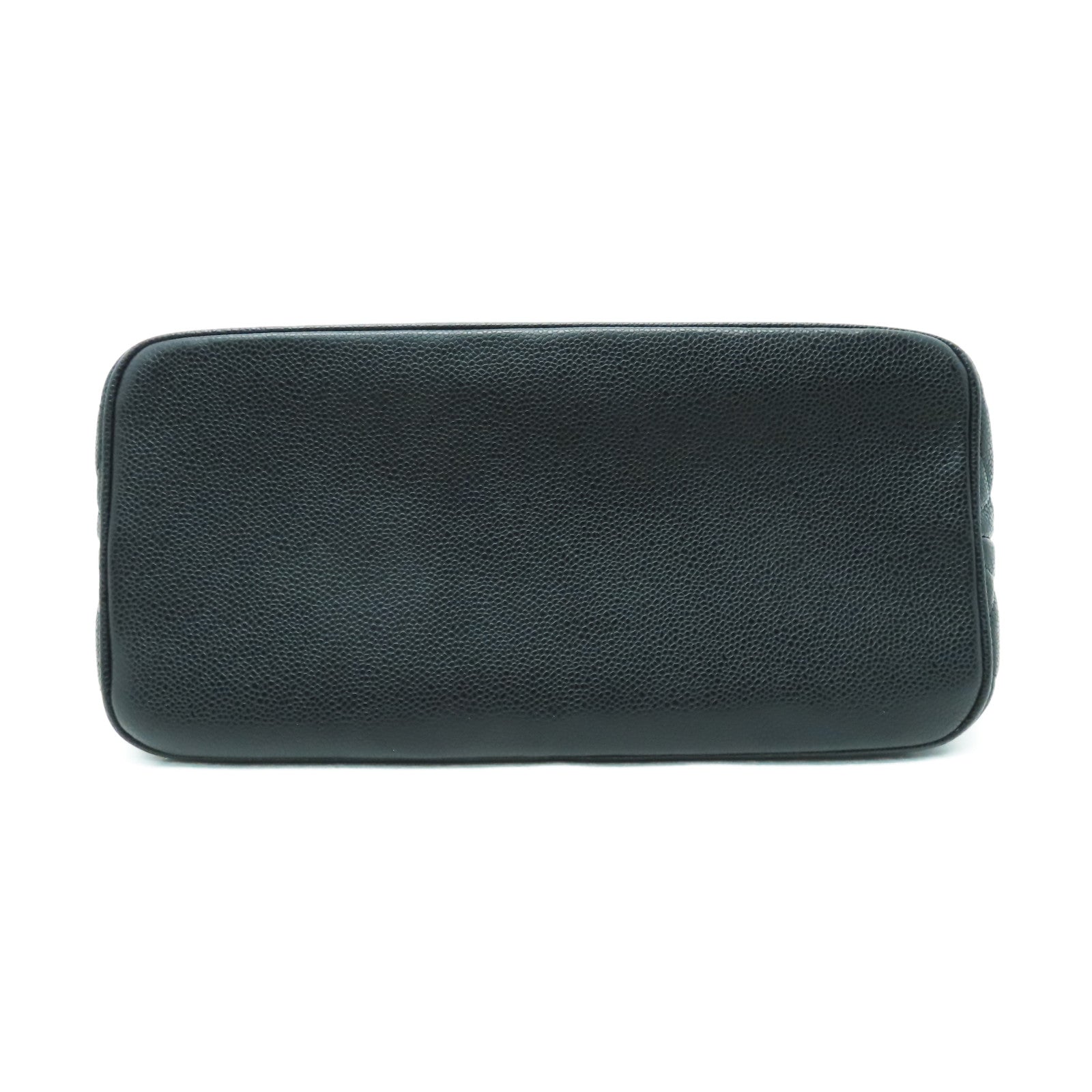 CHANEL 菱格Caviar皮革Handbag銀扣手挽袋黑色