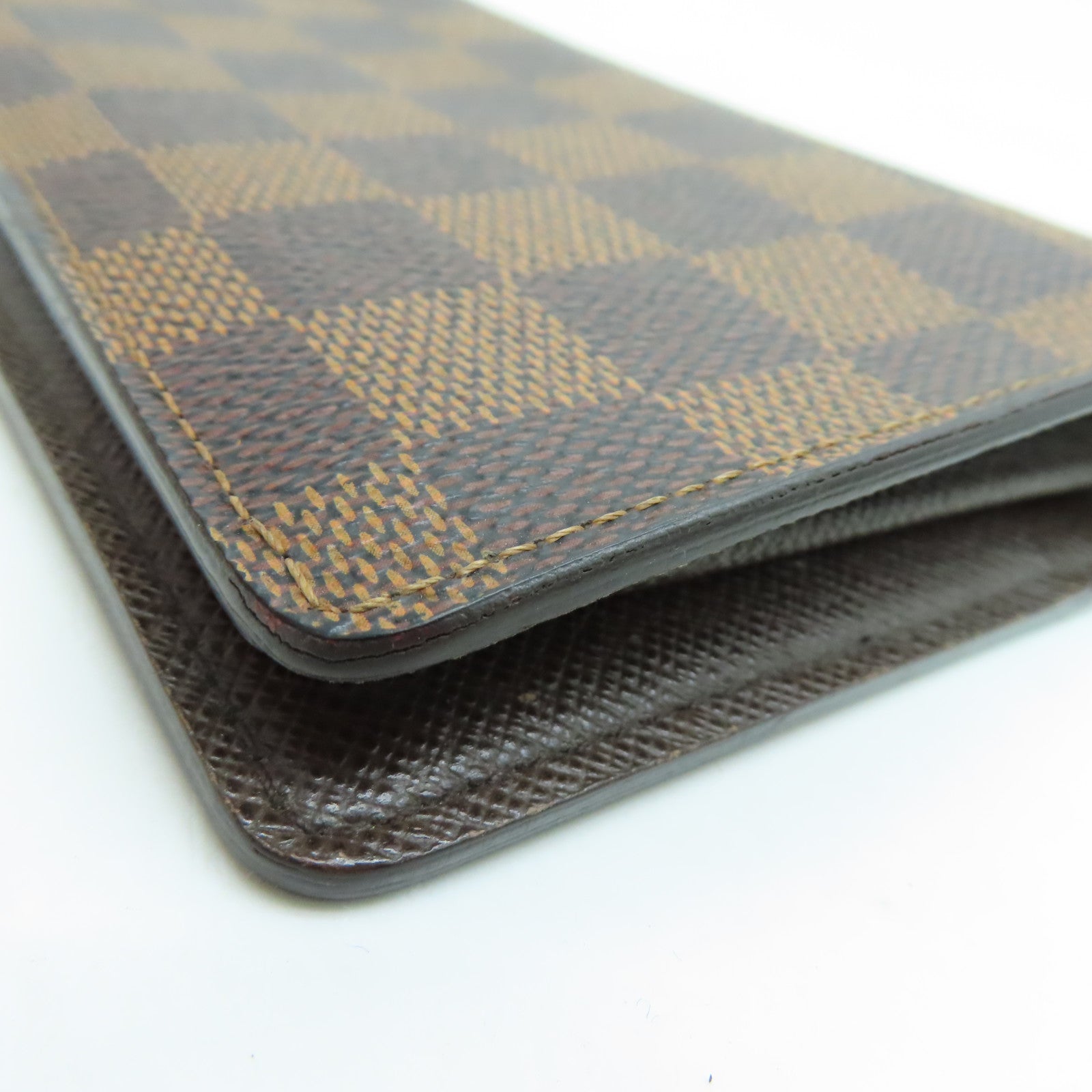 LOUIS VUITTON Damier Brazza Wallet长钱包金扣啡色