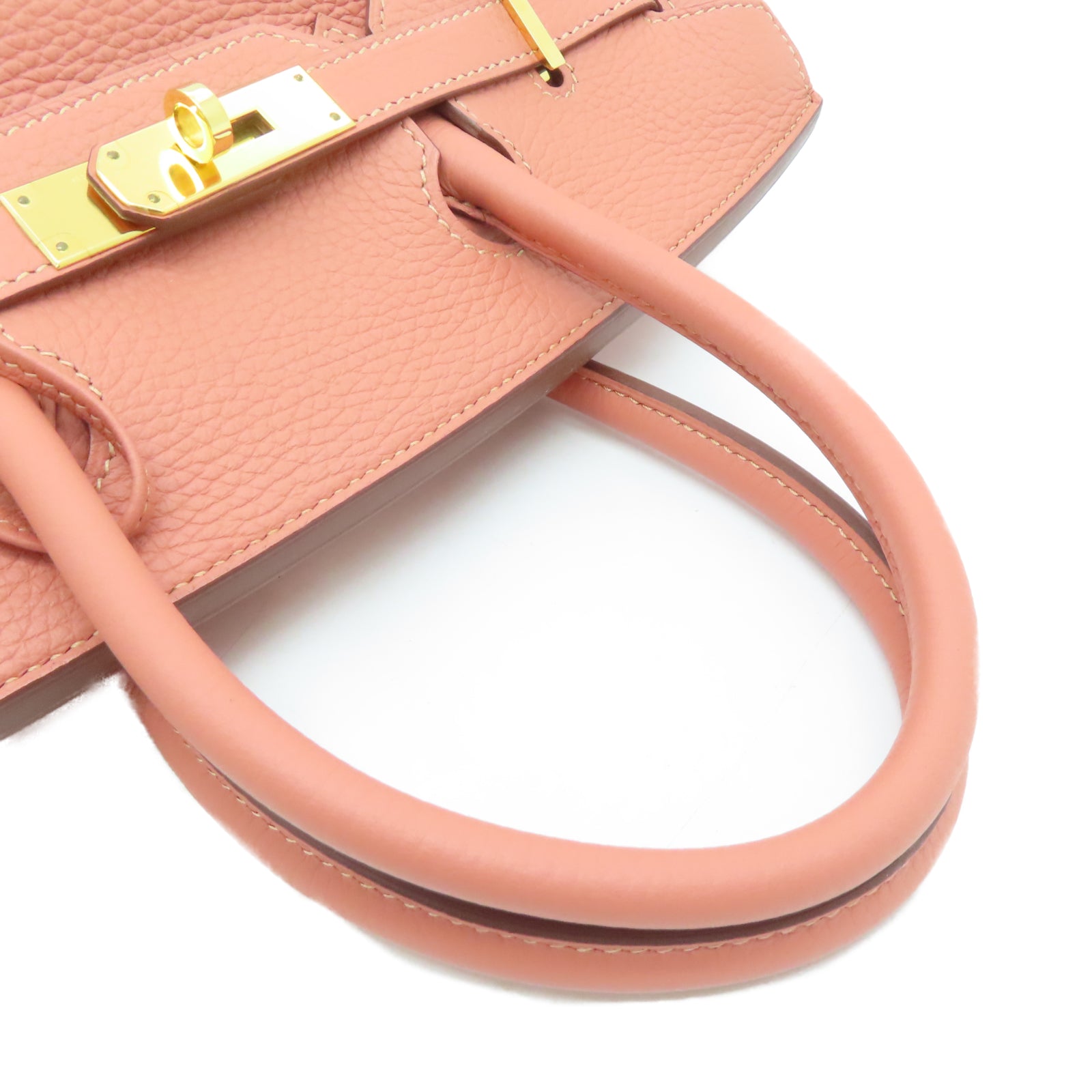 HERMES Taurillon Clemence皮革Birkin 30金扣手挽袋瑰茶粉色