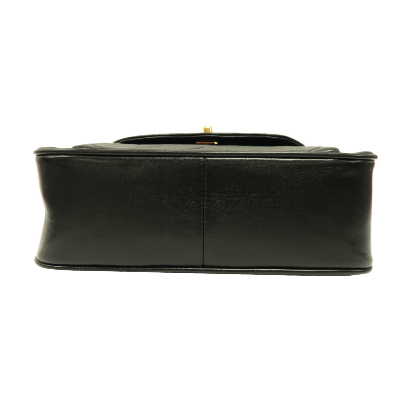 CHANEL 菱格羊皮皮革Vintage Shoulder Bag金扣鏈帶肩背袋黑色