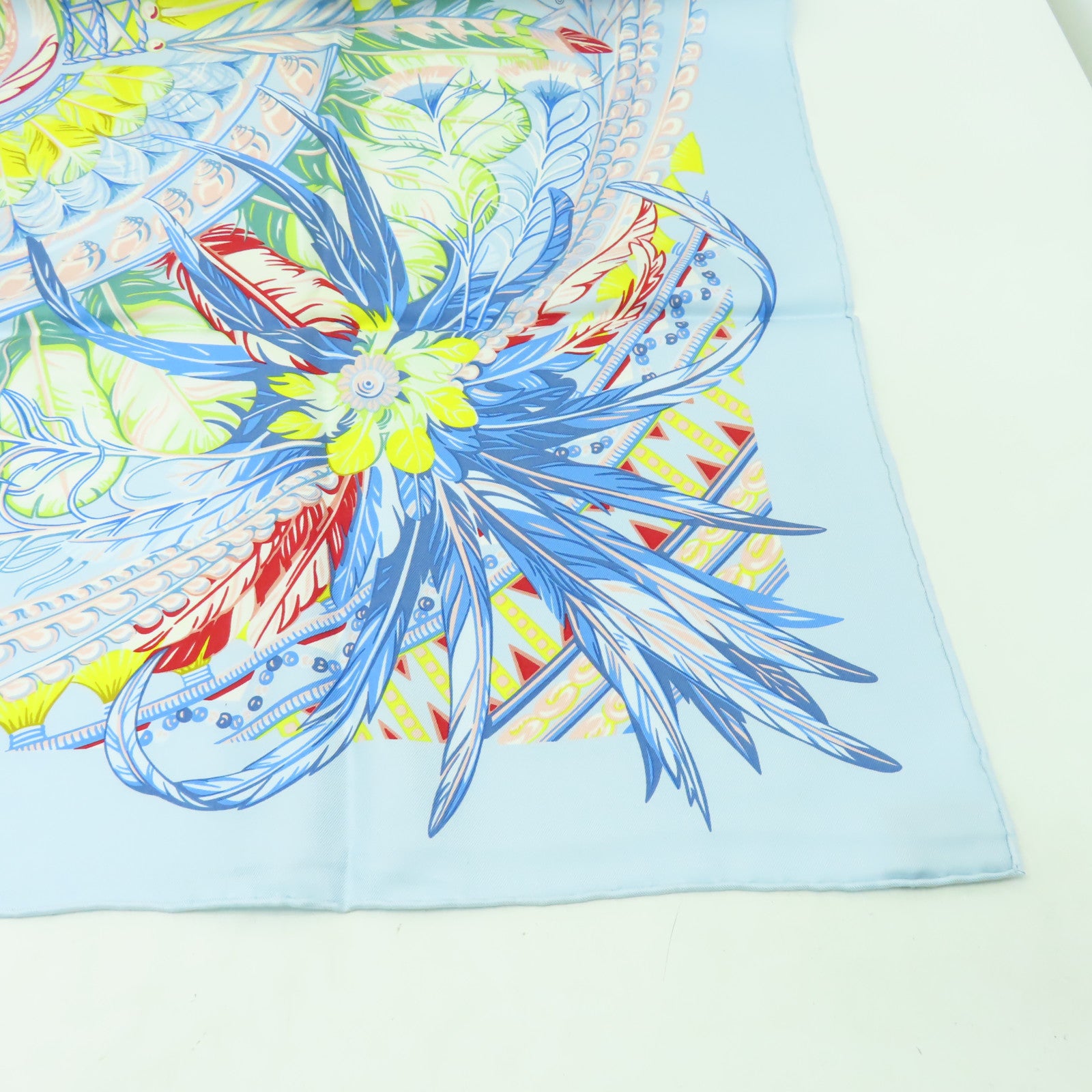 HERMES 【激減優惠】絲質Scarf圍巾藍色/彩色