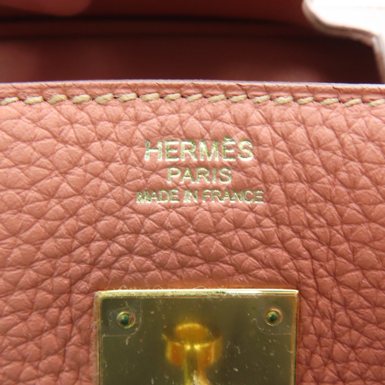 HERMES Taurillon Clemence皮革Birkin 30金扣手挽袋瑰茶粉色