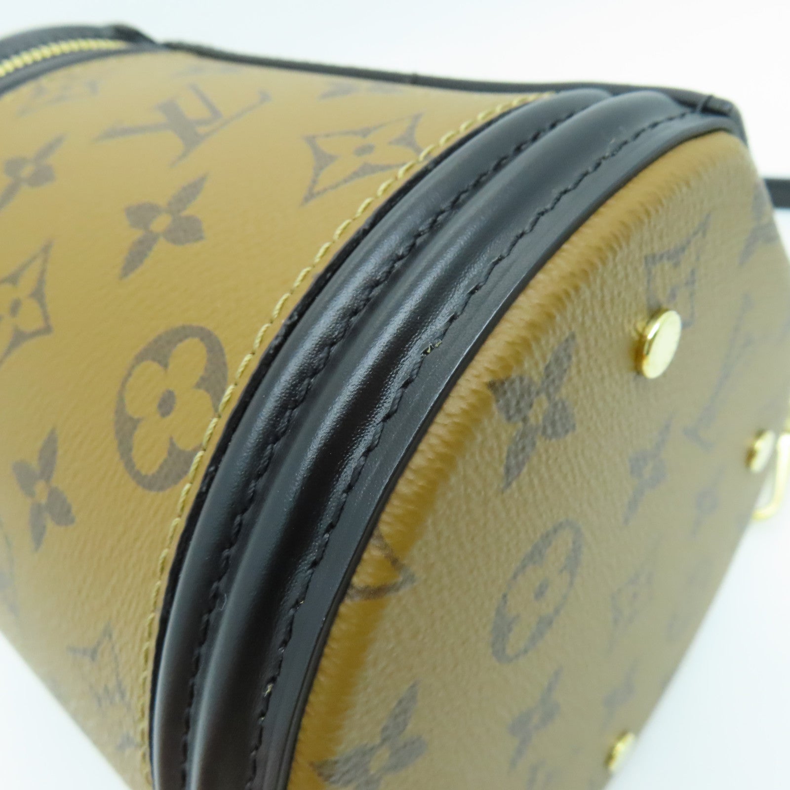 LOUIS VUITTON Monogram Reverse Cannes手挽肩背两用袋啡色