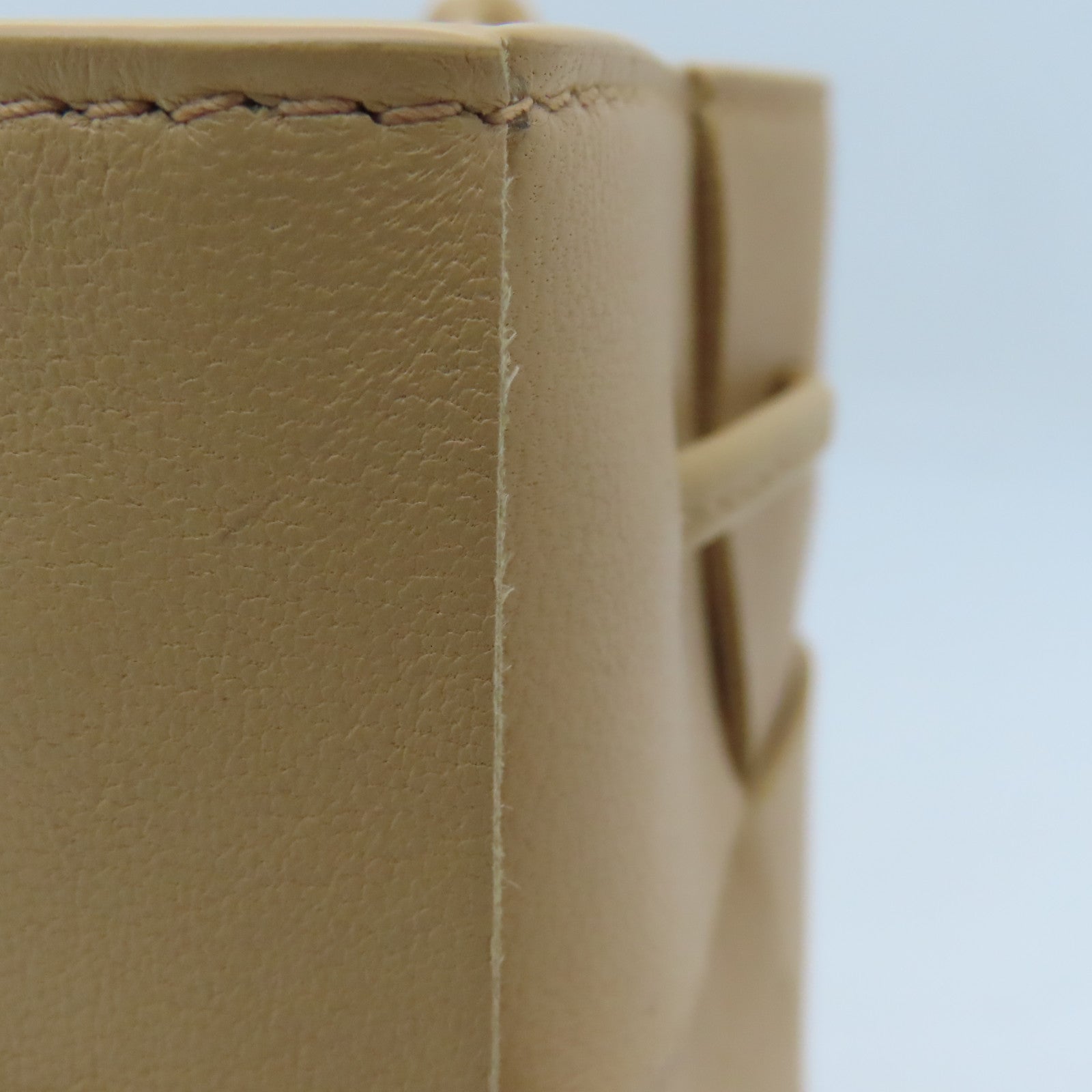 BOTTEGA VENETA Textured Leather Mini Cassette Bucket Bag Beige