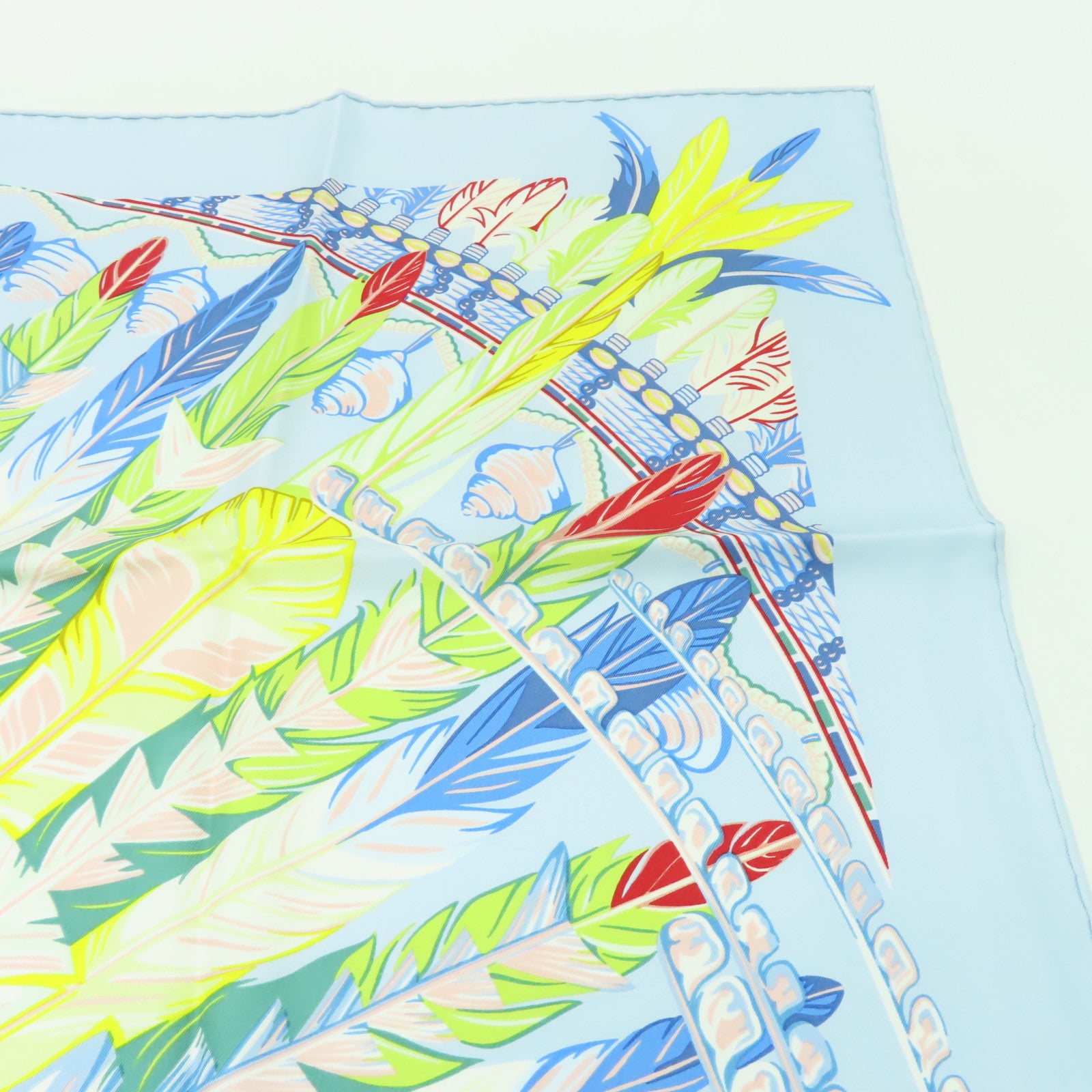 HERMES 【激減優惠】絲質Scarf圍巾藍色/彩色