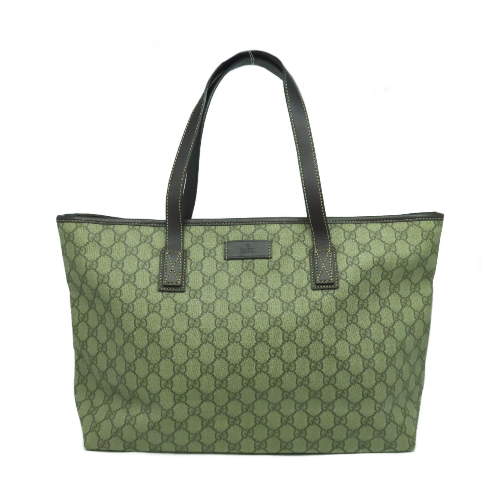 GUCCI 【激減優惠】塗層帆布Tote Bag銀扣肩背袋啡色