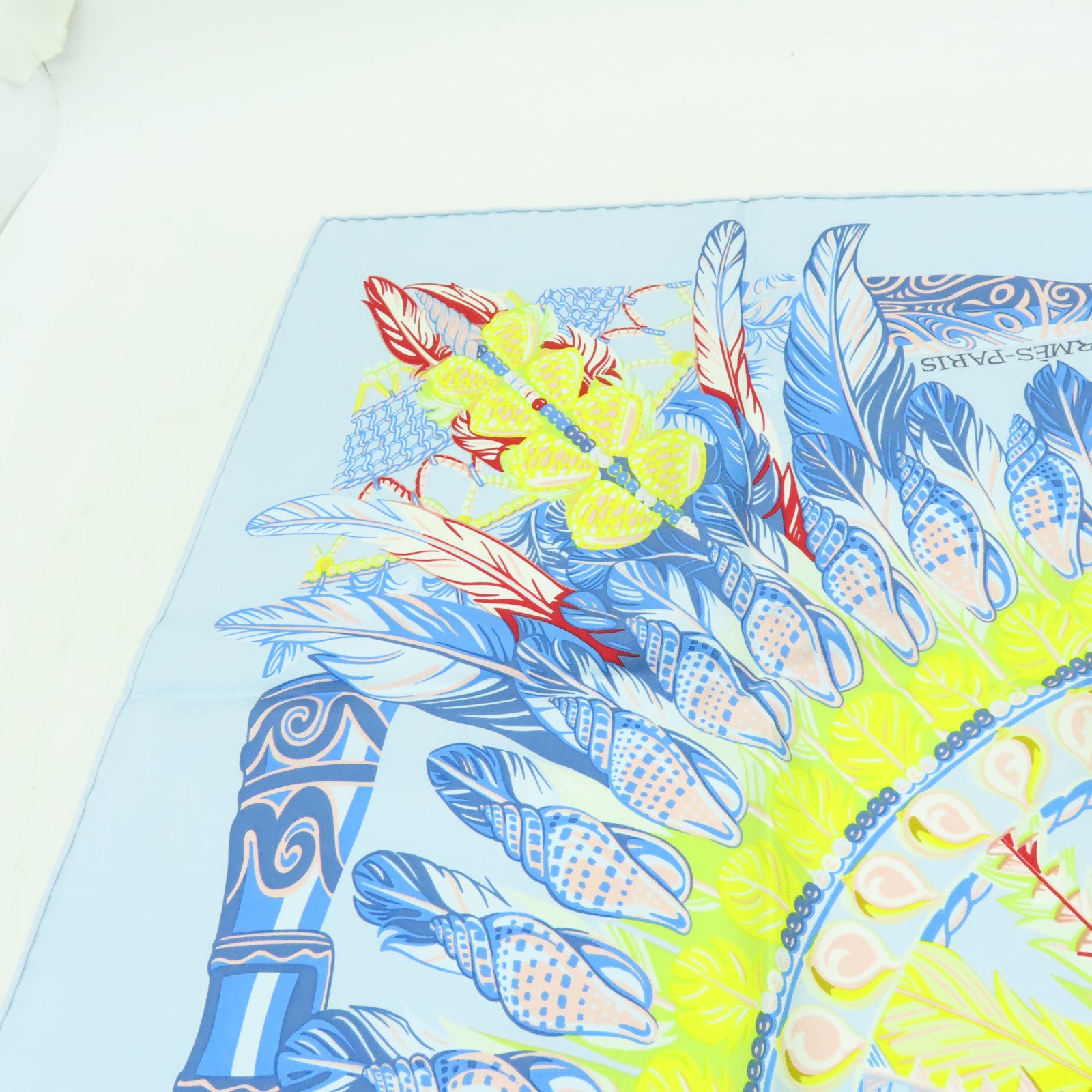 HERMES 【激減優惠】絲質Scarf圍巾藍色/彩色