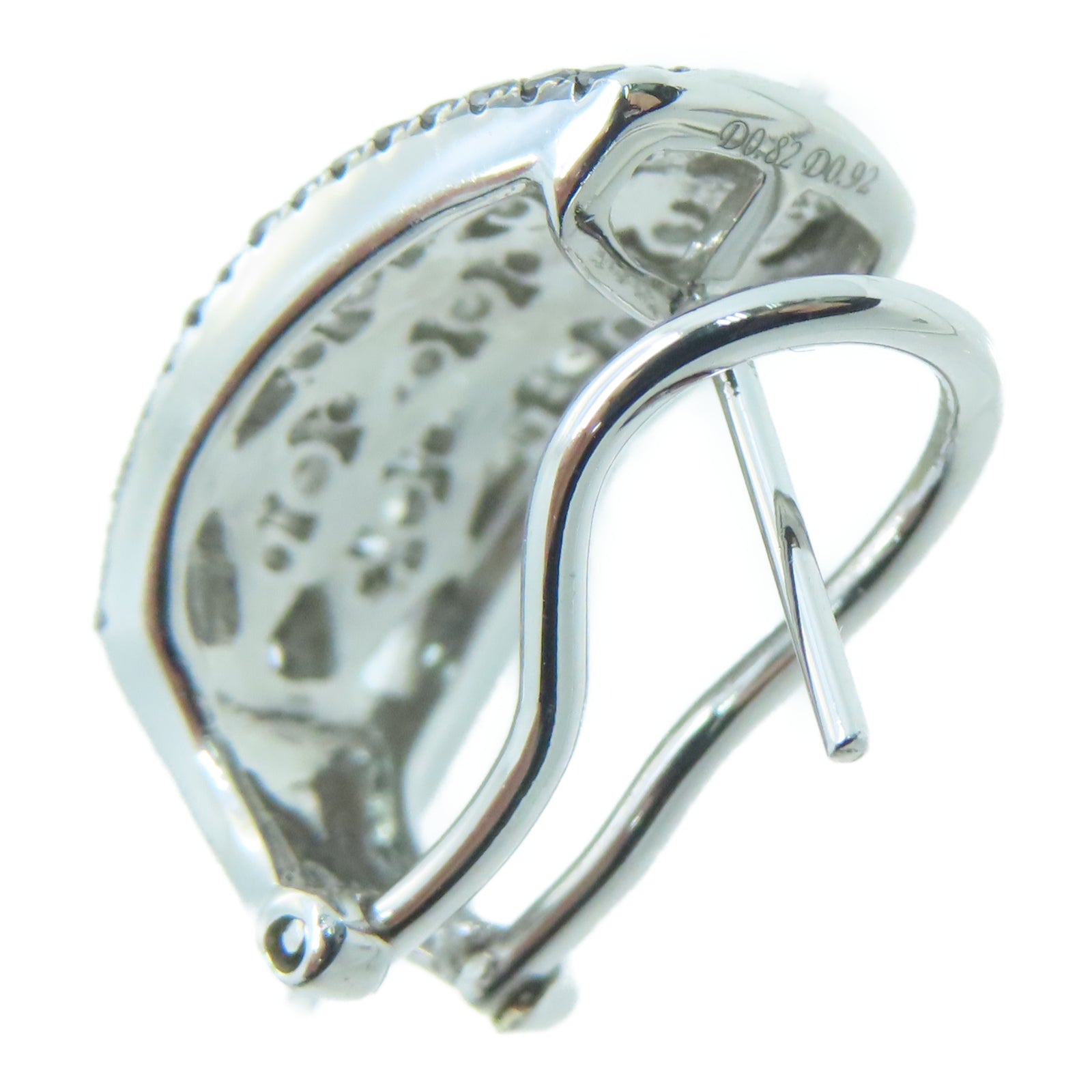 JEWELRY 18K白金Diamond Ring 0.82ct/0.92ct钻石耳环