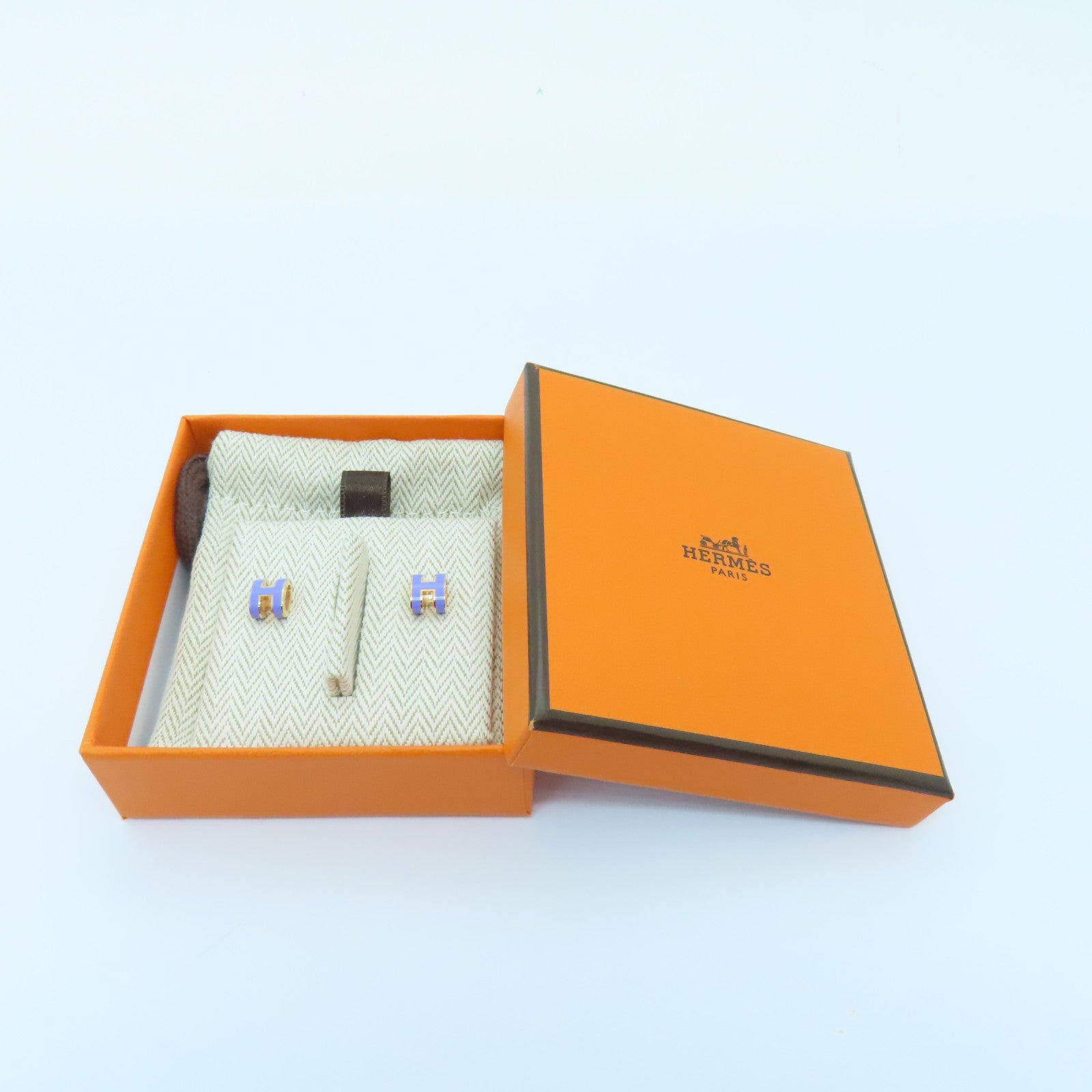 HERMES 金屬/琺瑯Pop H Earrings耳環金色/紫色