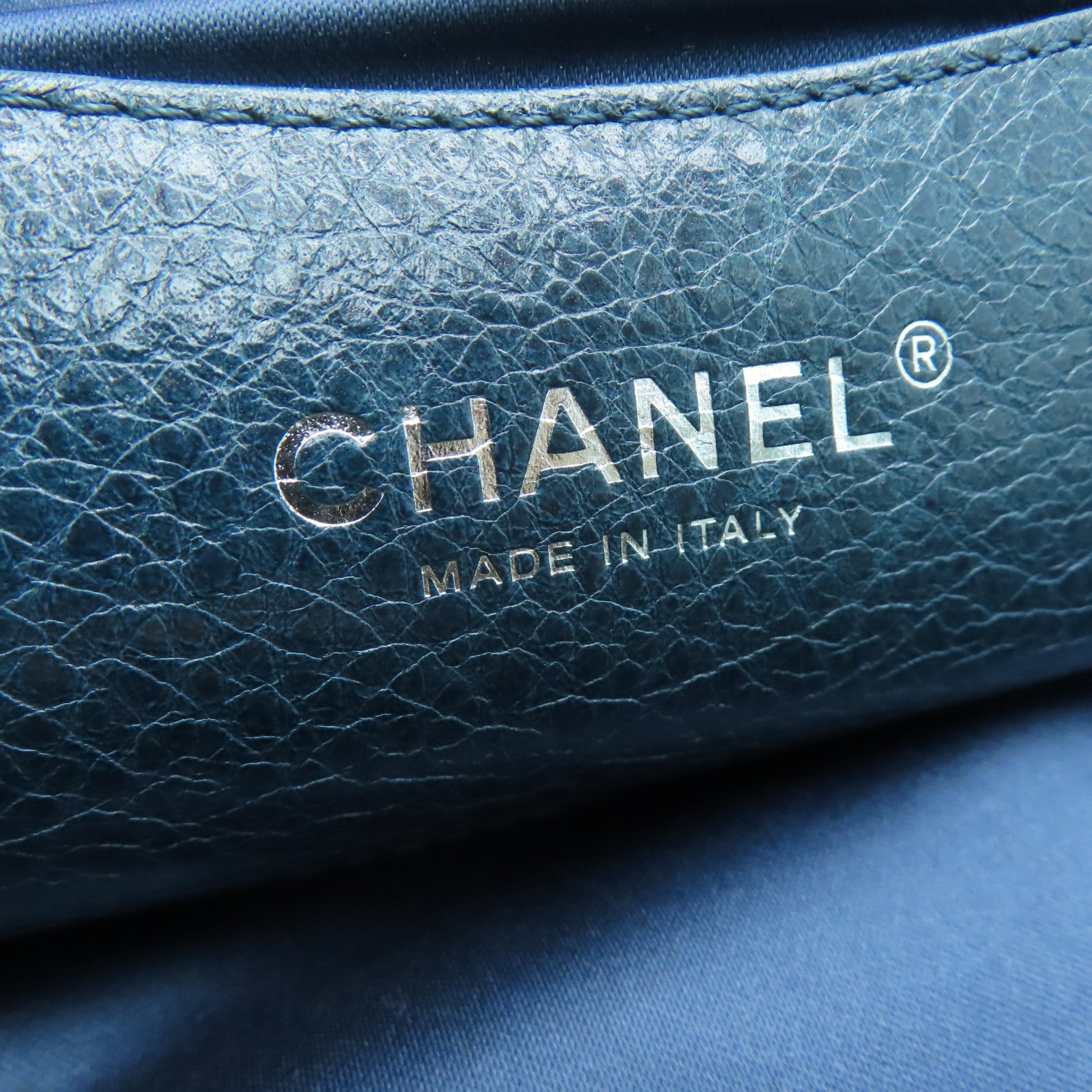 CHANEL 【激减优惠】菱格牛皮皮革Shoulder Tote Bag银扣手挽袋/肩背袋绿色
