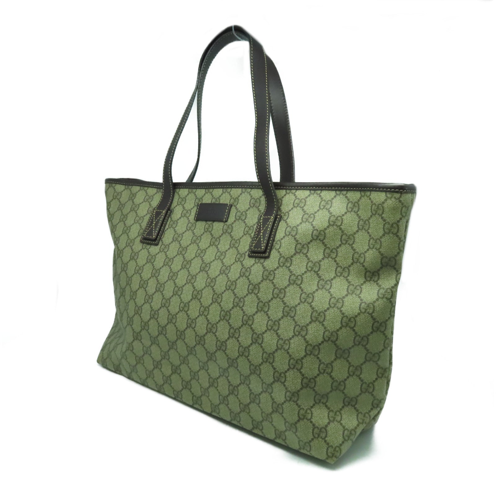 GUCCI 【激減優惠】塗層帆布Tote Bag銀扣肩背袋啡色