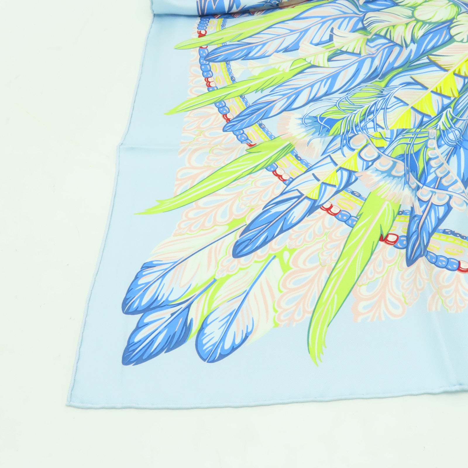 HERMES 【激減優惠】絲質Scarf圍巾藍色/彩色