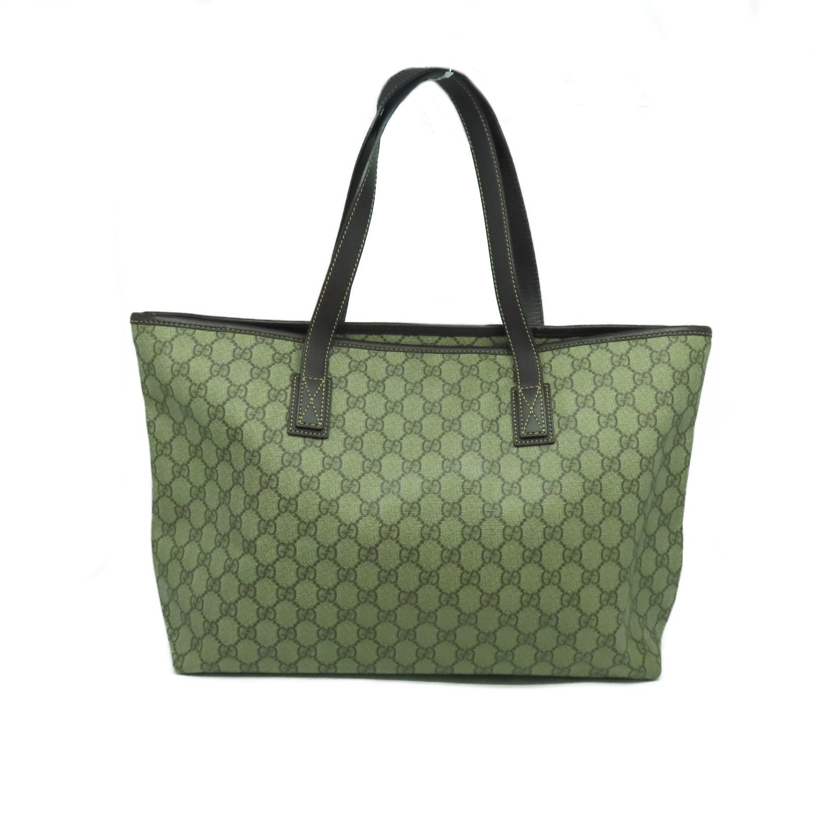GUCCI 【激減優惠】塗層帆布Tote Bag銀扣肩背袋啡色