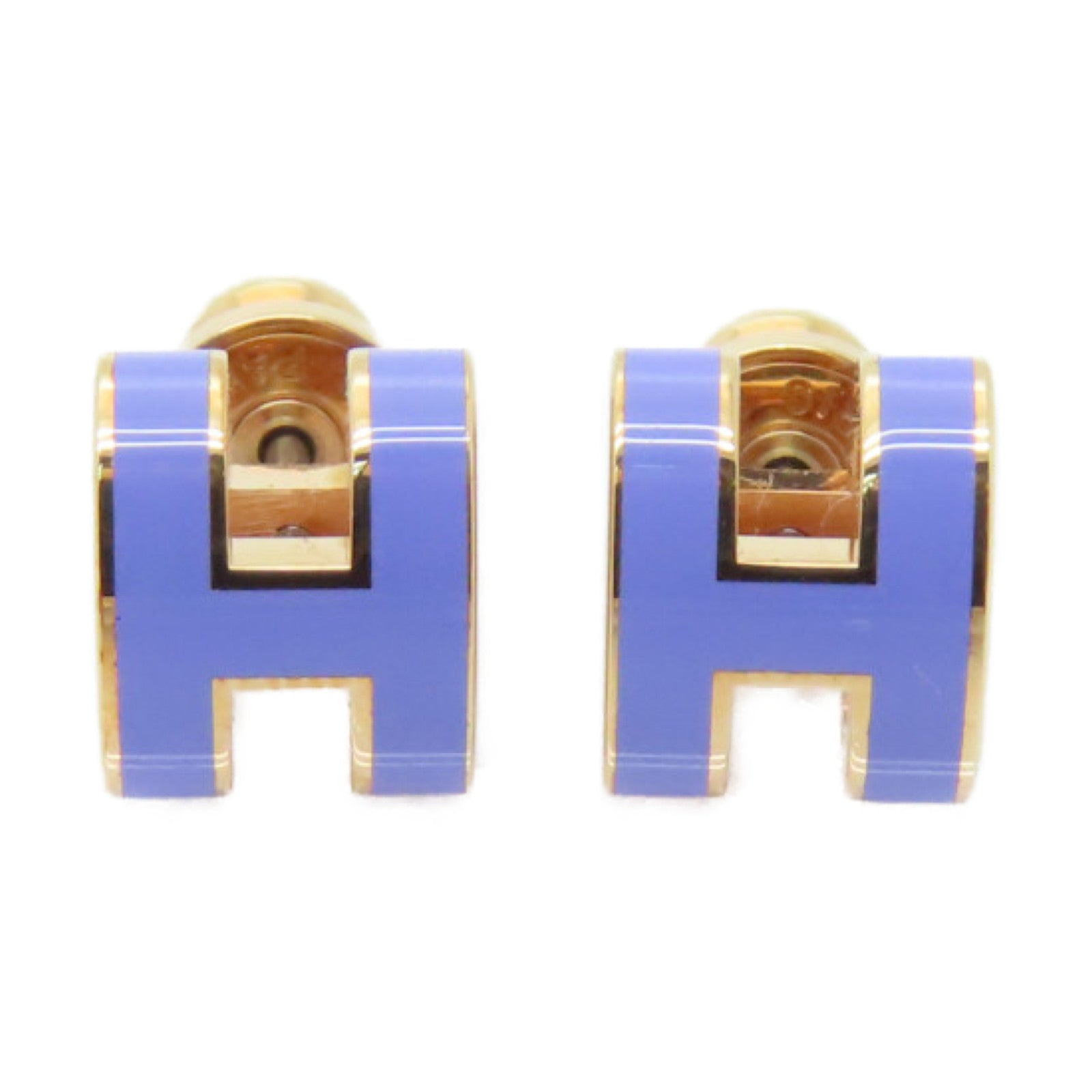 HERMES 金屬/琺瑯Pop H Earrings耳環金色/紫色