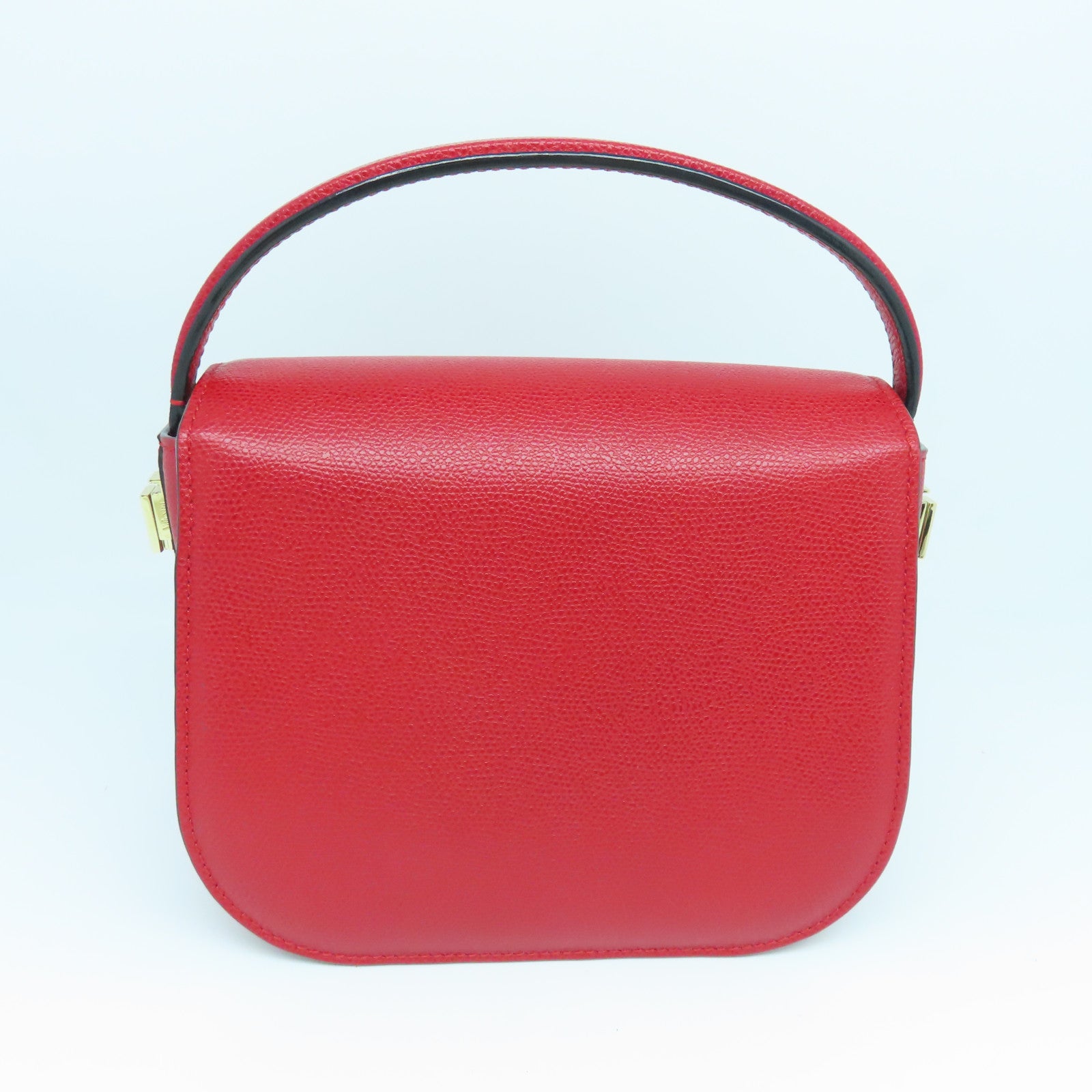 SELECTION 【激減優惠】牛皮皮革Iside Crossbody 2Way Shoulder Bag金扣手挽肩背兩用袋紅色