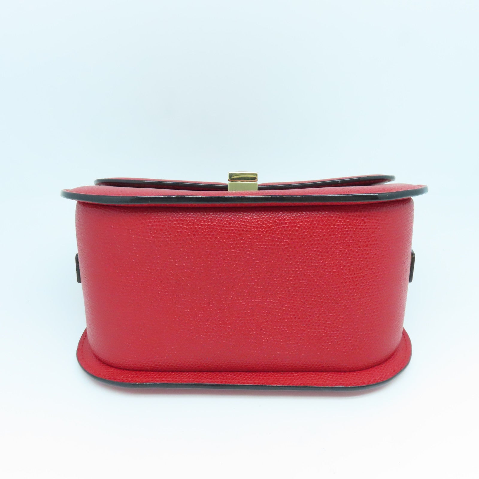 SELECTION 【激減優惠】牛皮皮革Iside Crossbody 2Way Shoulder Bag金扣手挽肩背兩用袋紅色