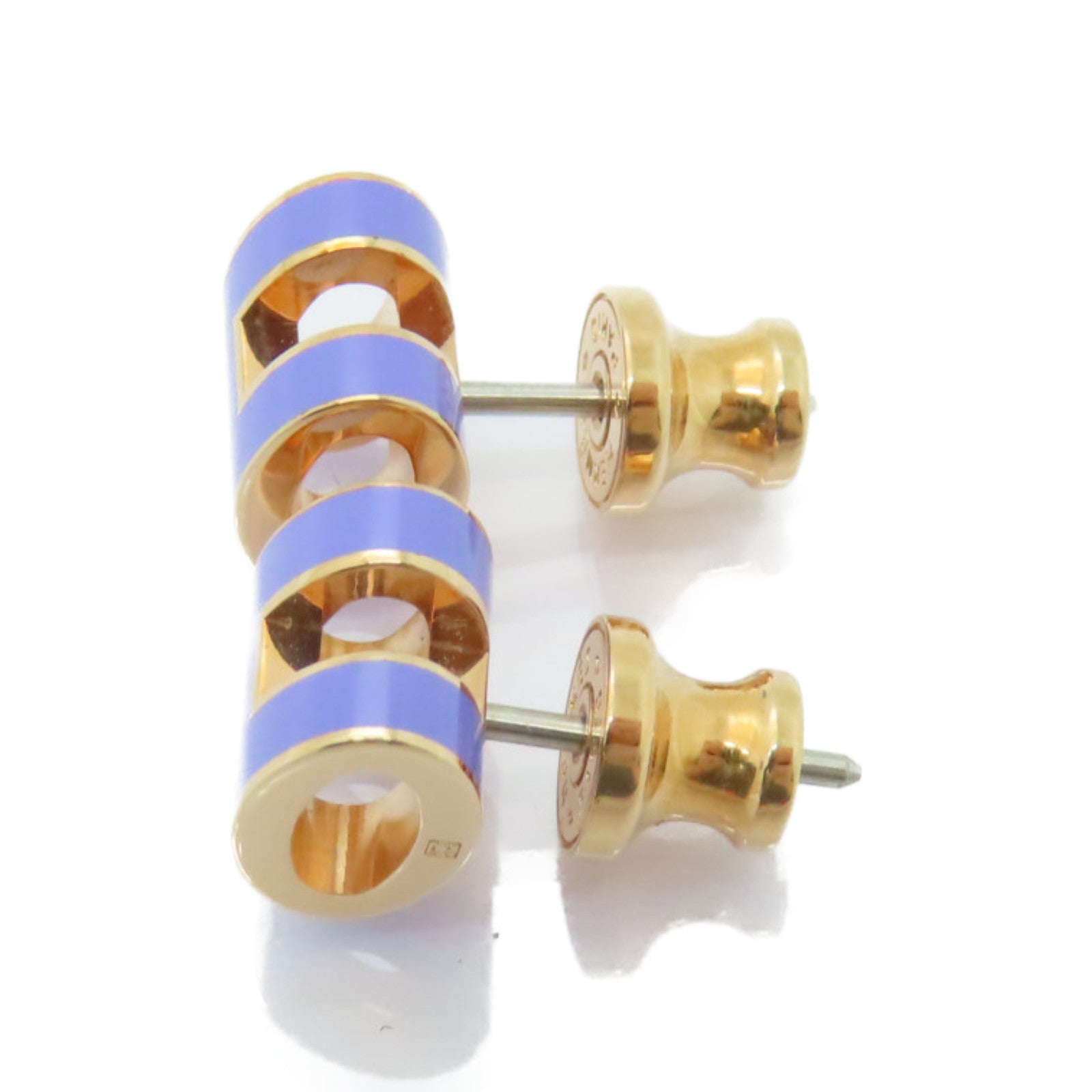 HERMES 金屬/琺瑯Pop H Earrings耳環金色/紫色