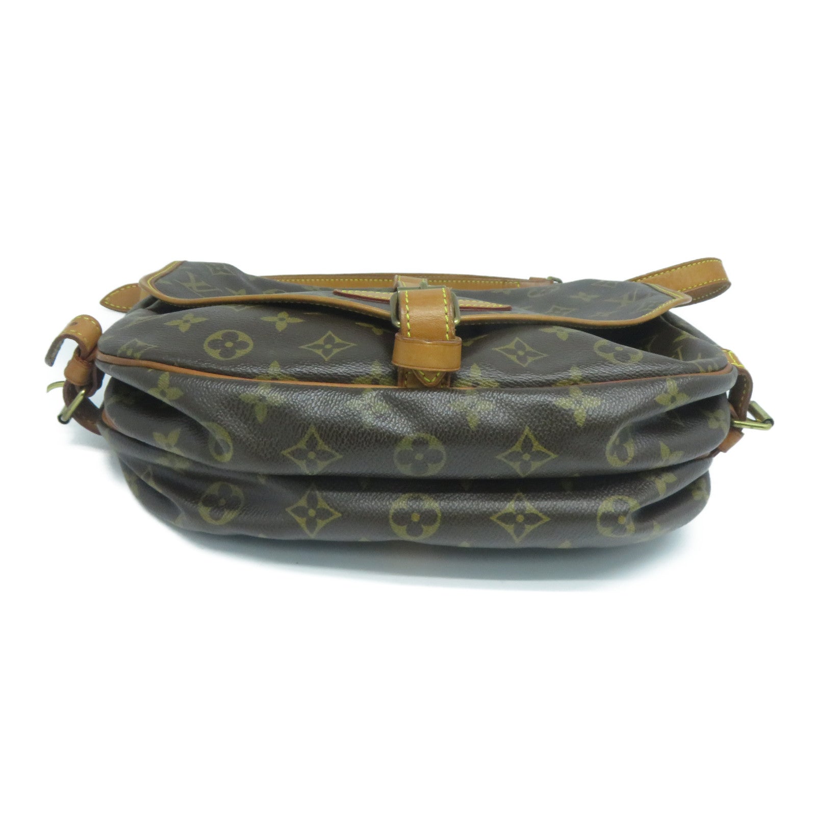LOUIS VUITTON Monogram Saumur 30金扣肩背袋啡色