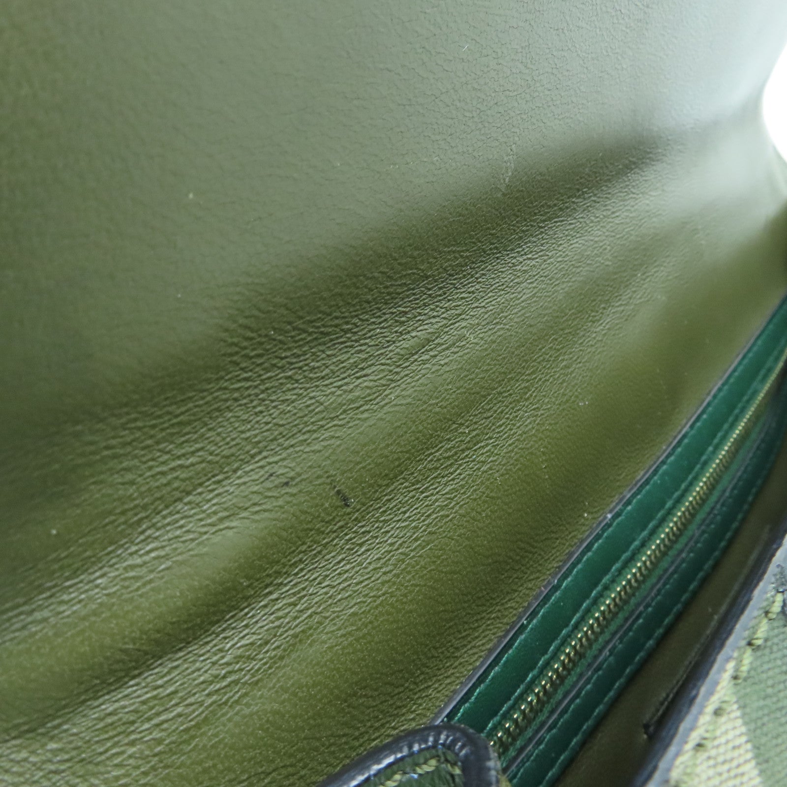 Valentino Leather GLAM Lock Gold Buckle Shoulder Bag Green/Multicolor