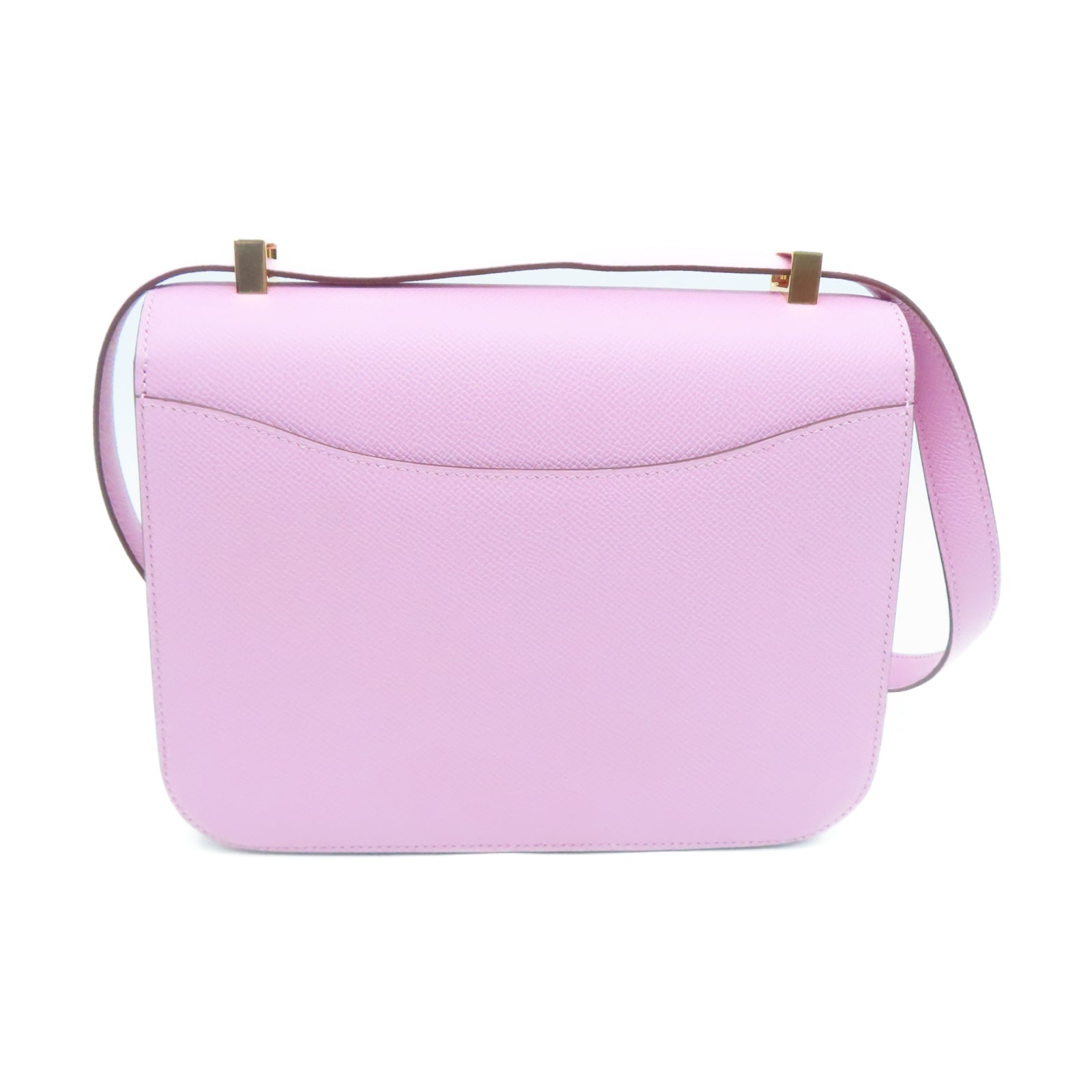 HERMES Veau Epsom皮革Constance 24金扣肩背袋锦葵紫色