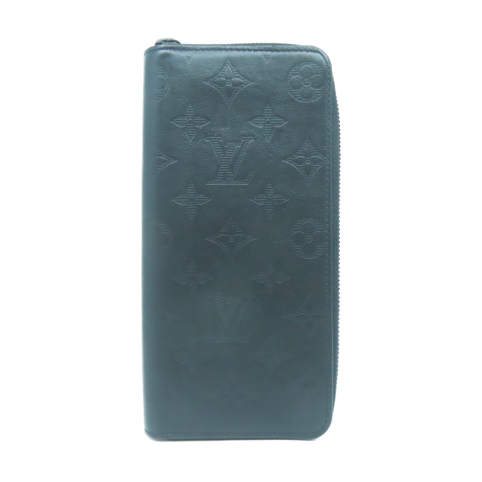 LOUIS VUITTON Monogram Shadow Zippy Wallet Vertical長錢包黑色