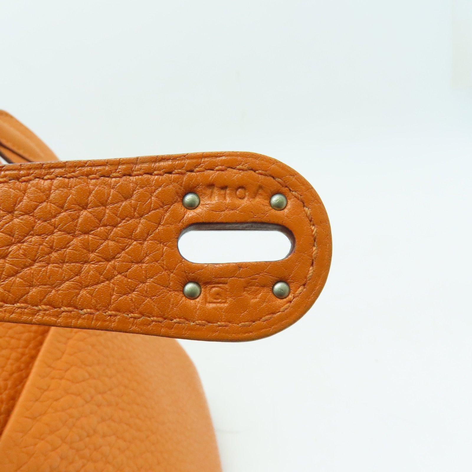 HERMES 【激減優惠】Clemence皮革Lindy 30 2 way Shoulder銀扣手挽肩背兩用袋橙色