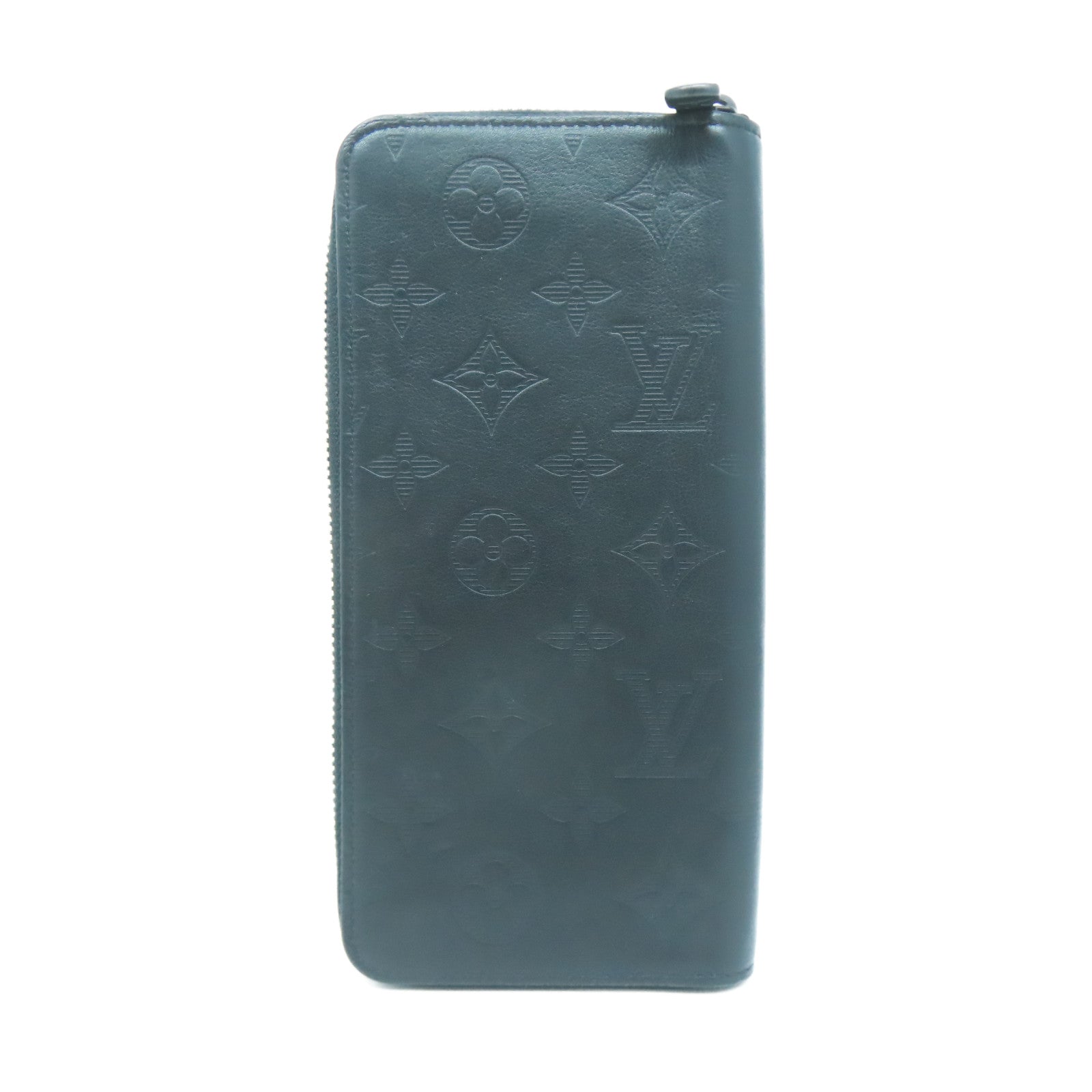 LOUIS VUITTON Monogram Shadow Zippy Wallet Vertical長錢包黑色