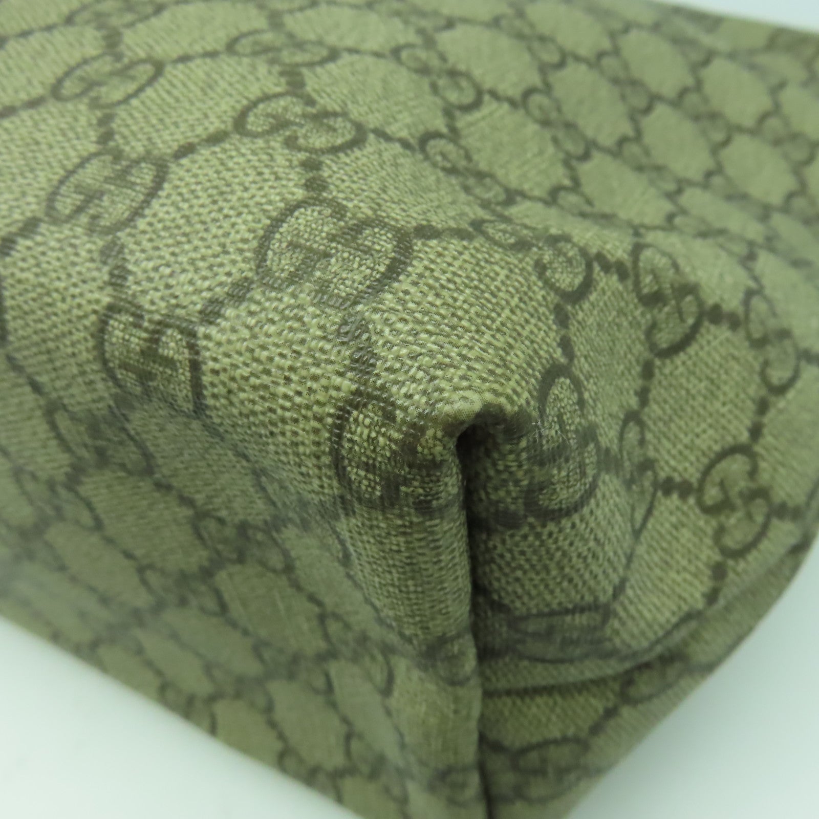 GUCCI 【激減優惠】塗層帆布Tote Bag銀扣肩背袋啡色