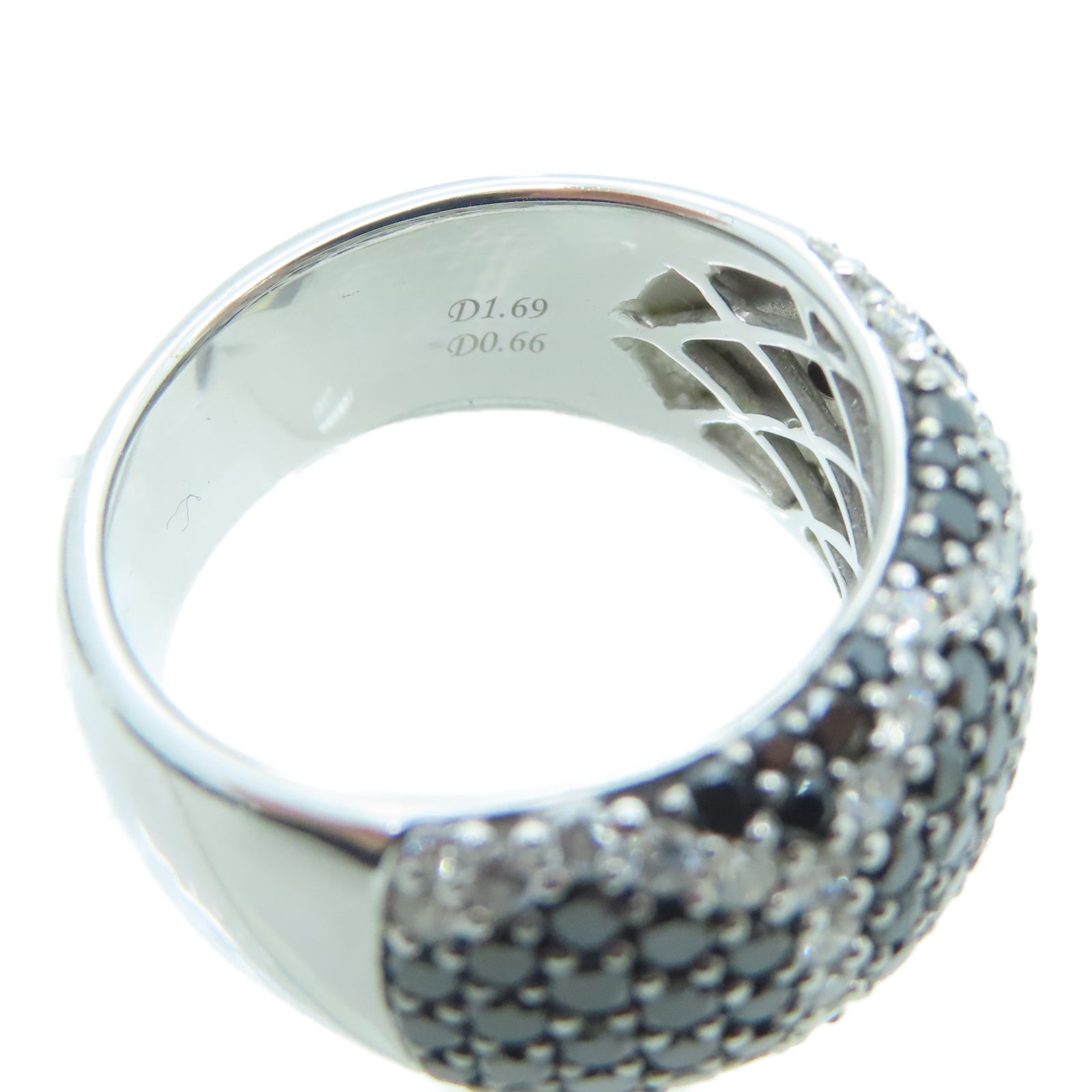 JEWELRY 14K白金Diamond Ring 1.69ct/0.66ct钻石戒指US#6.5