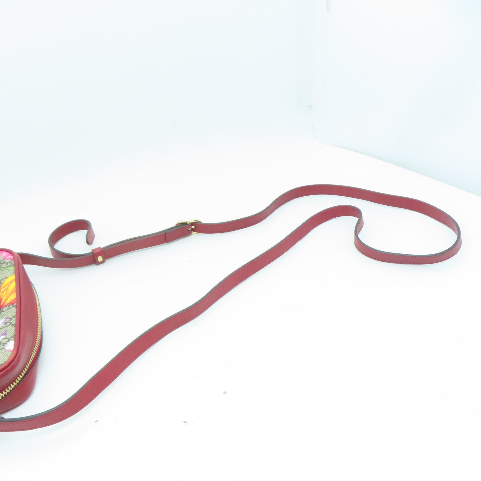 GUCCI 塗層帆布Ophidia GG Supreme Floral Shoulder金扣肩背袋啡色/紅色