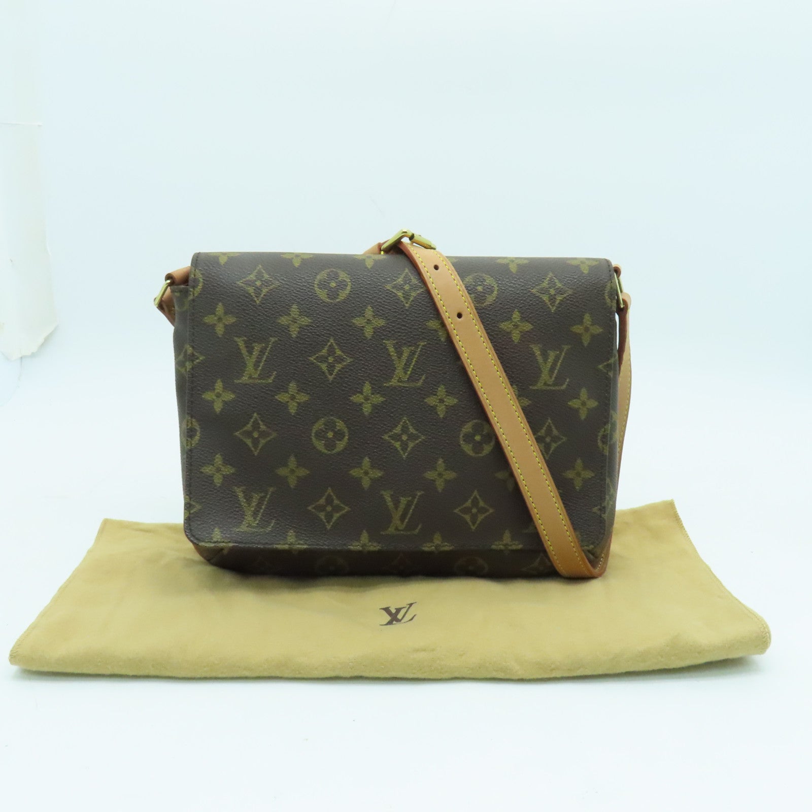 LOUIS VUITTON Monogram Musette Tango Shoulder Bag金扣肩背袋啡色