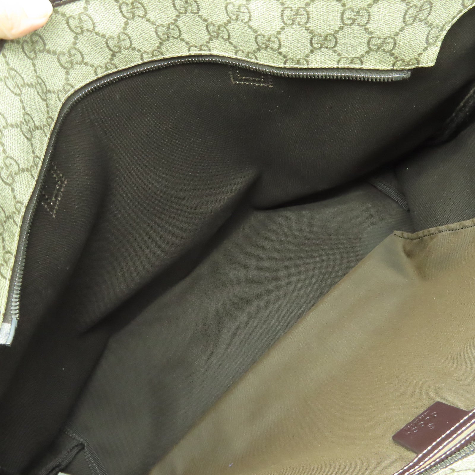 GUCCI 【激減優惠】塗層帆布Tote Bag銀扣肩背袋啡色