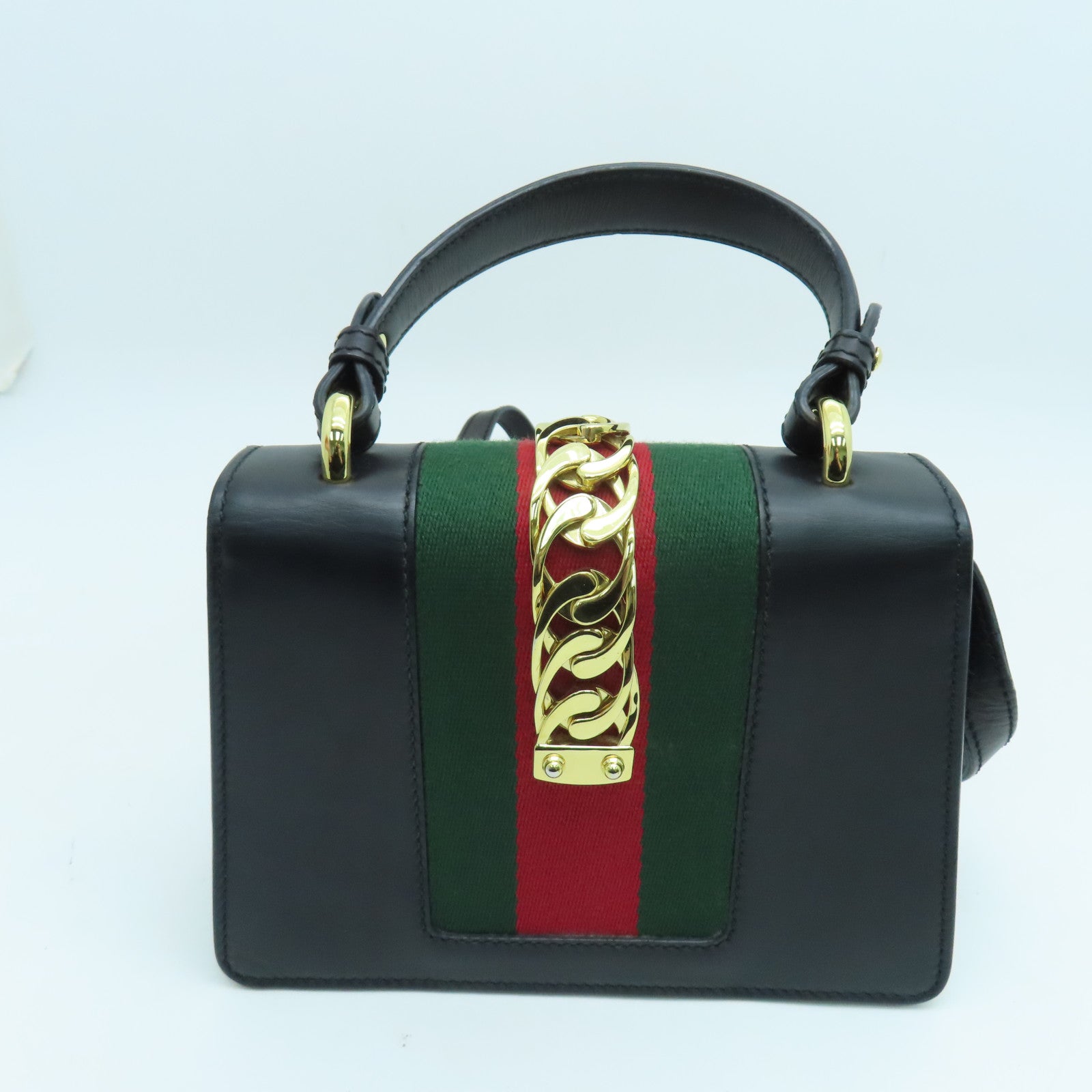GUCCI 牛皮皮革2 Way Shoulder金扣手挽肩背兩用袋黑色