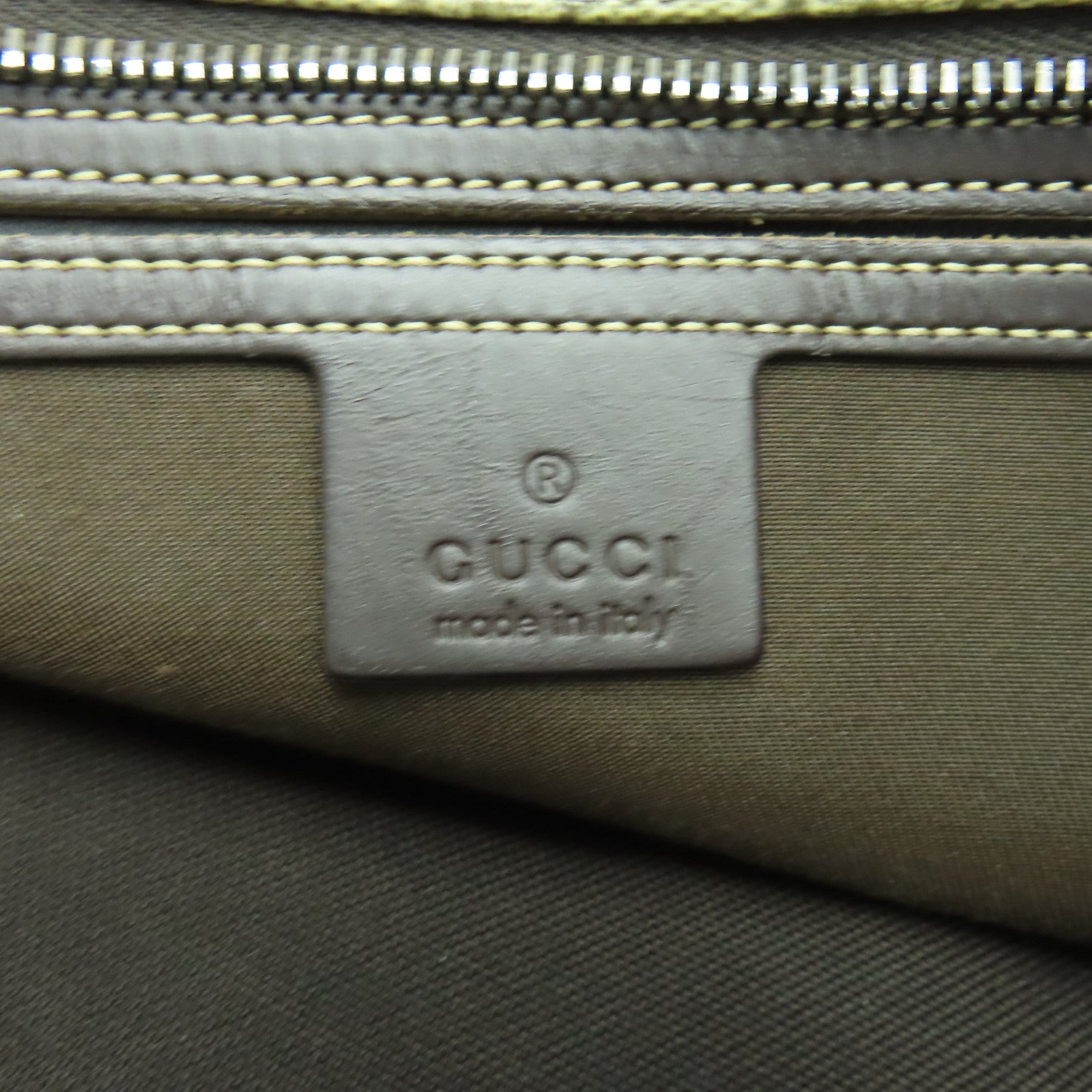 GUCCI 【激減優惠】塗層帆布Tote Bag銀扣肩背袋啡色