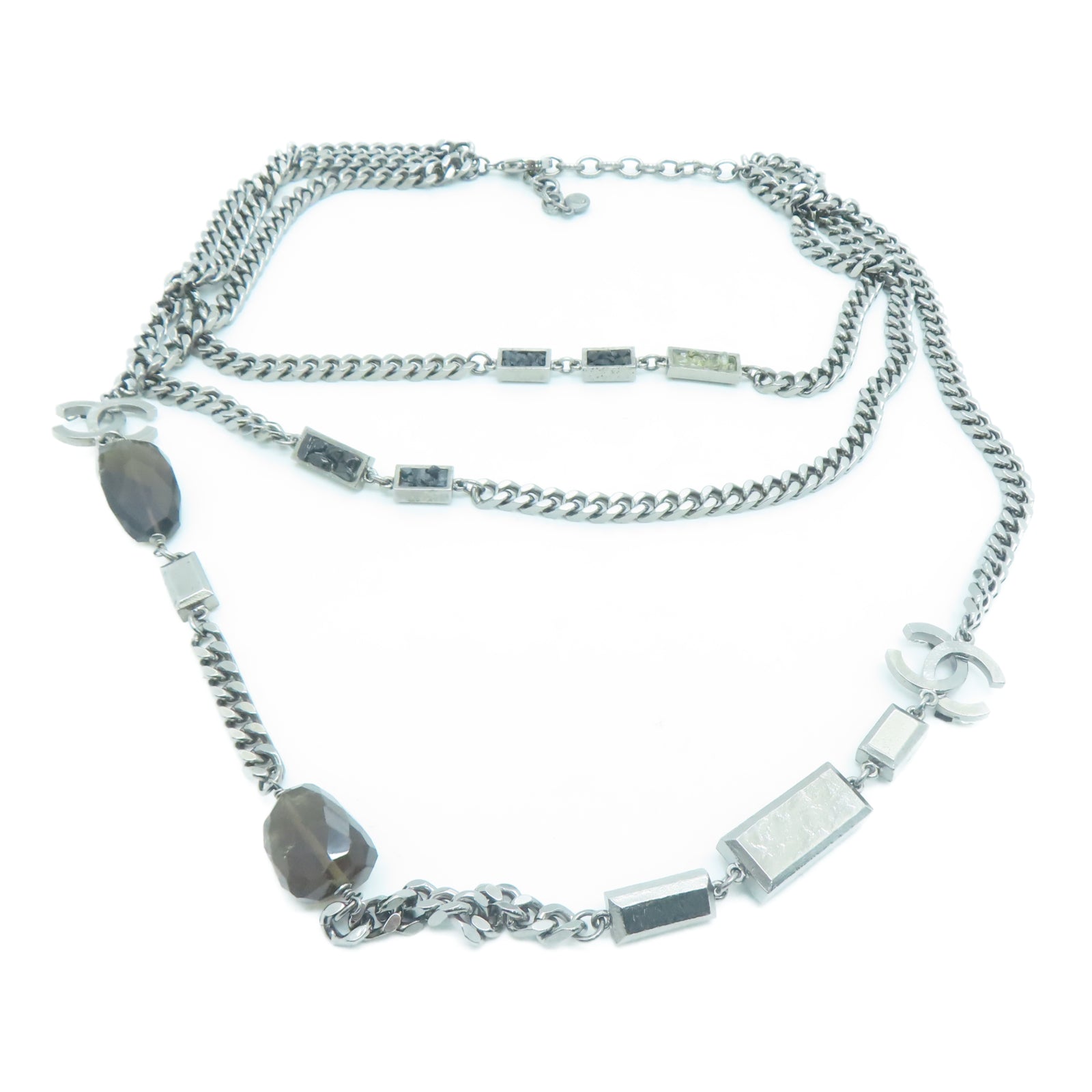CHANEL 金屬Necklace項鍊銀色