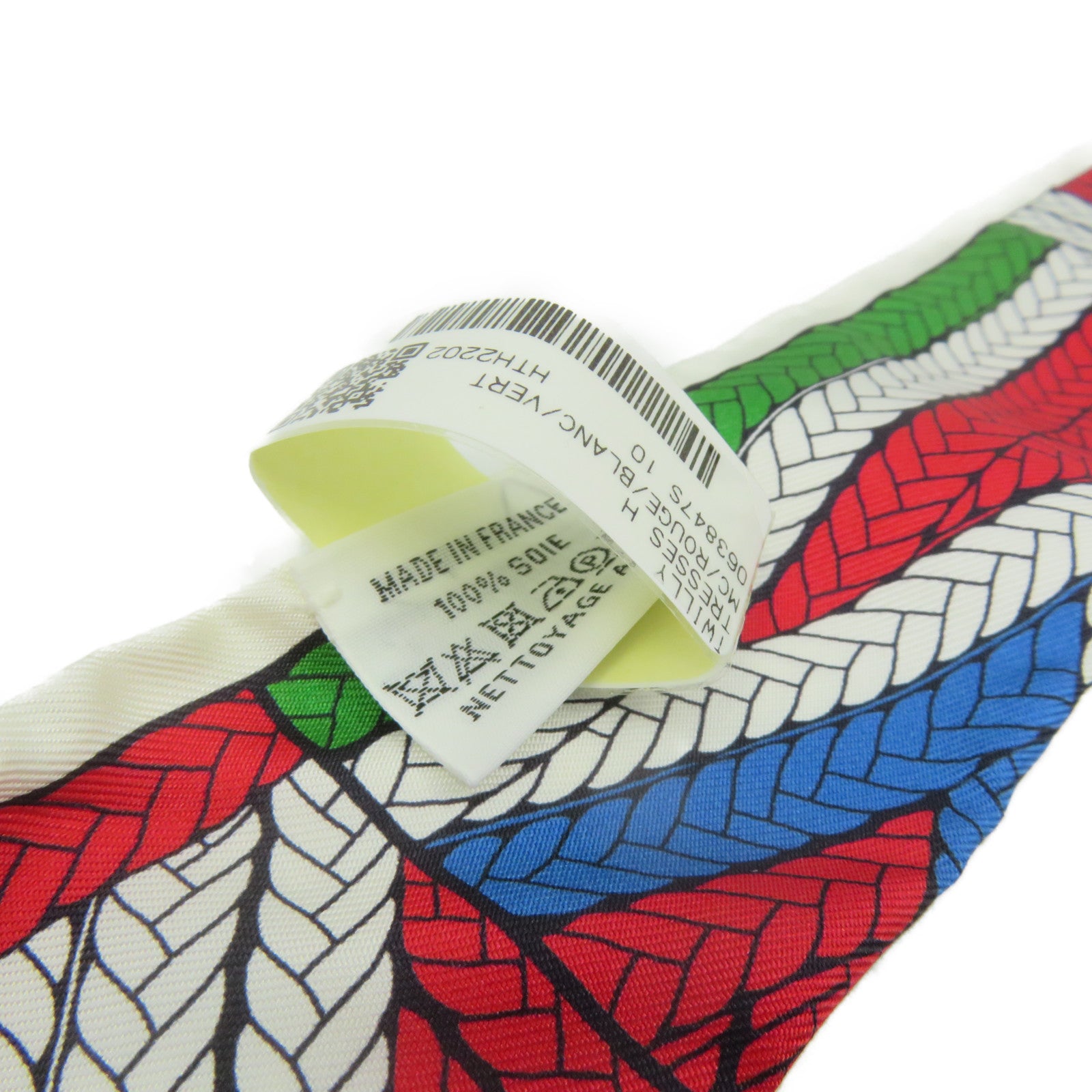 HERMES 絲質Twilly Scarf絲巾紅色/白色/綠色/啡色