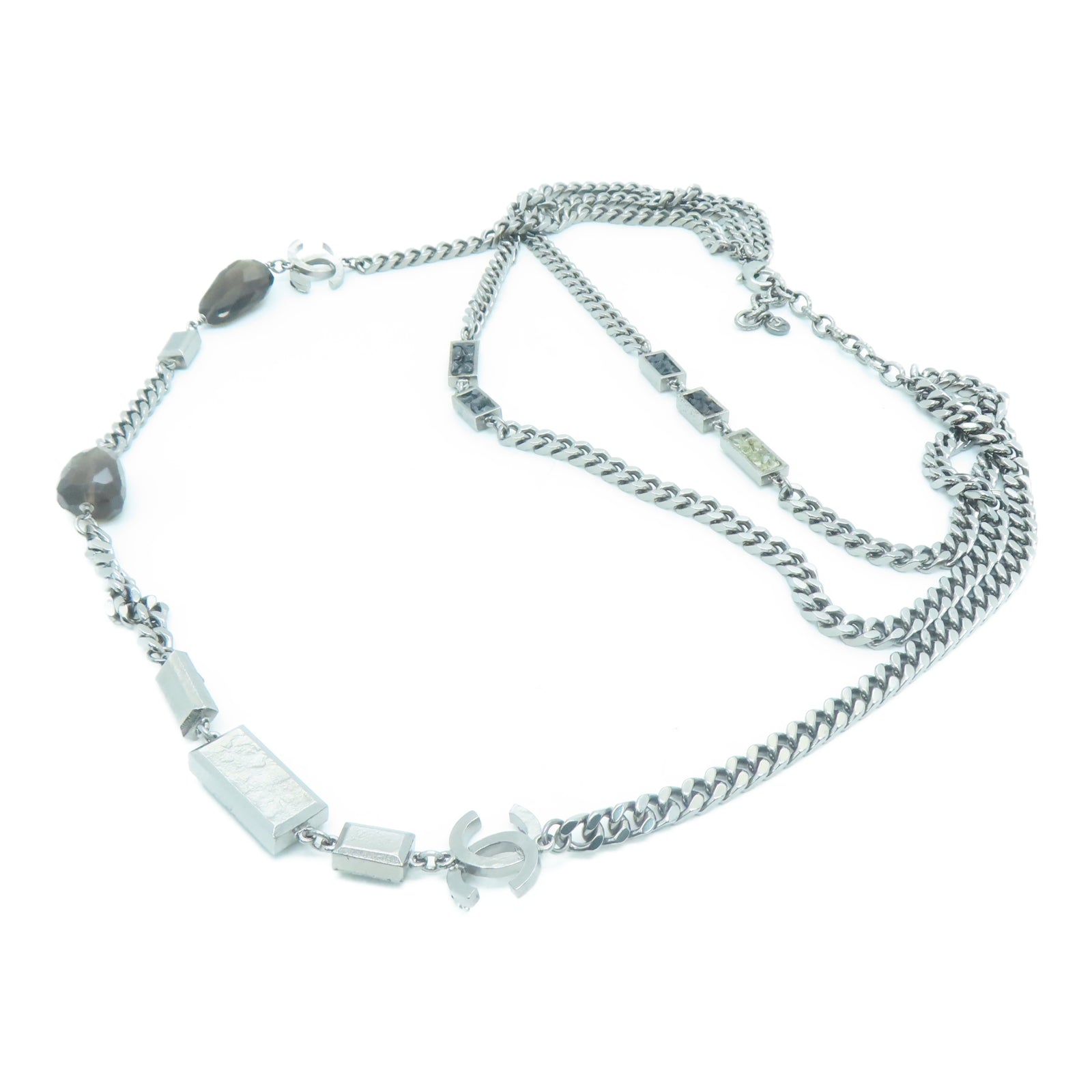 CHANEL 金屬Necklace項鍊銀色