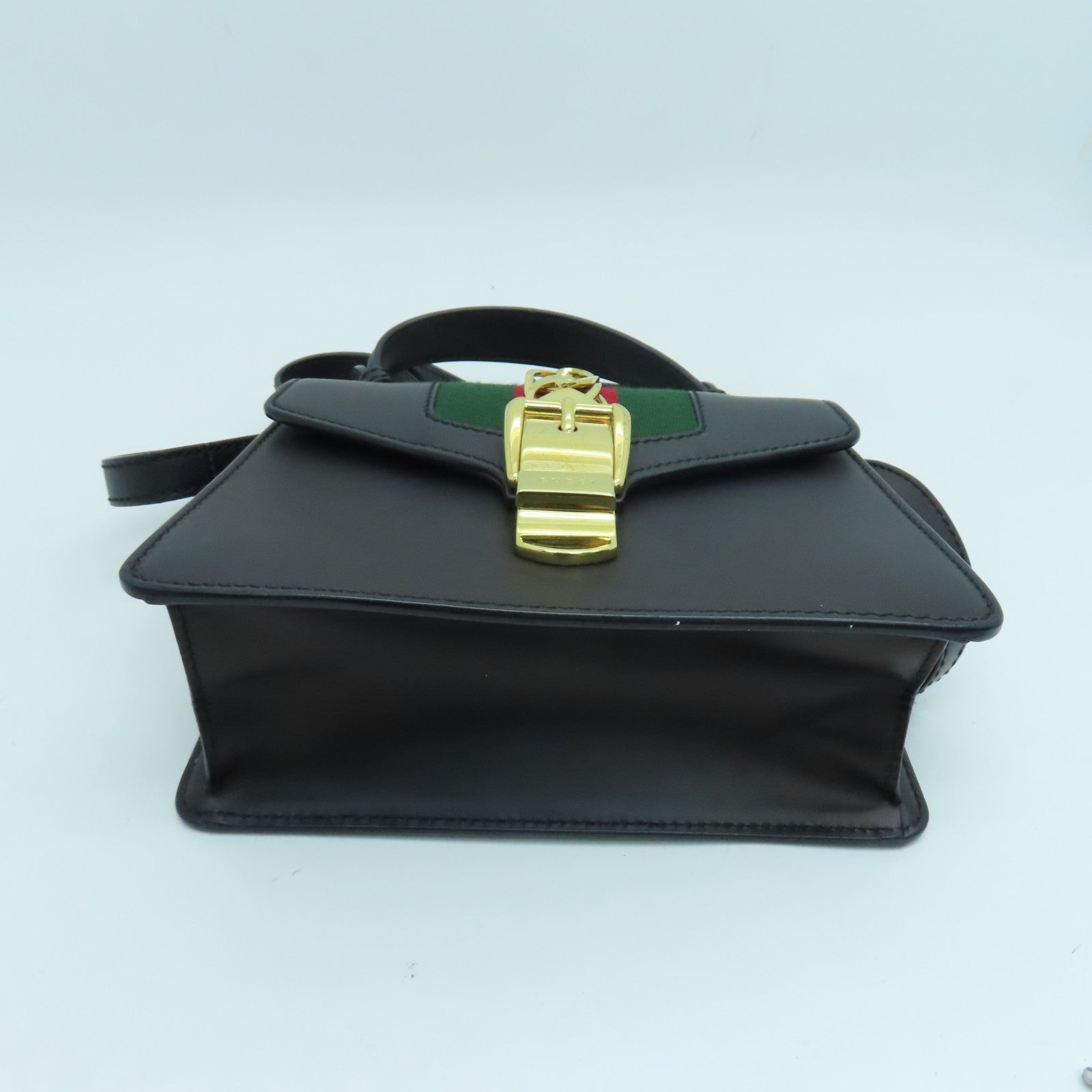GUCCI 牛皮皮革2 Way Shoulder金扣手挽肩背兩用袋黑色