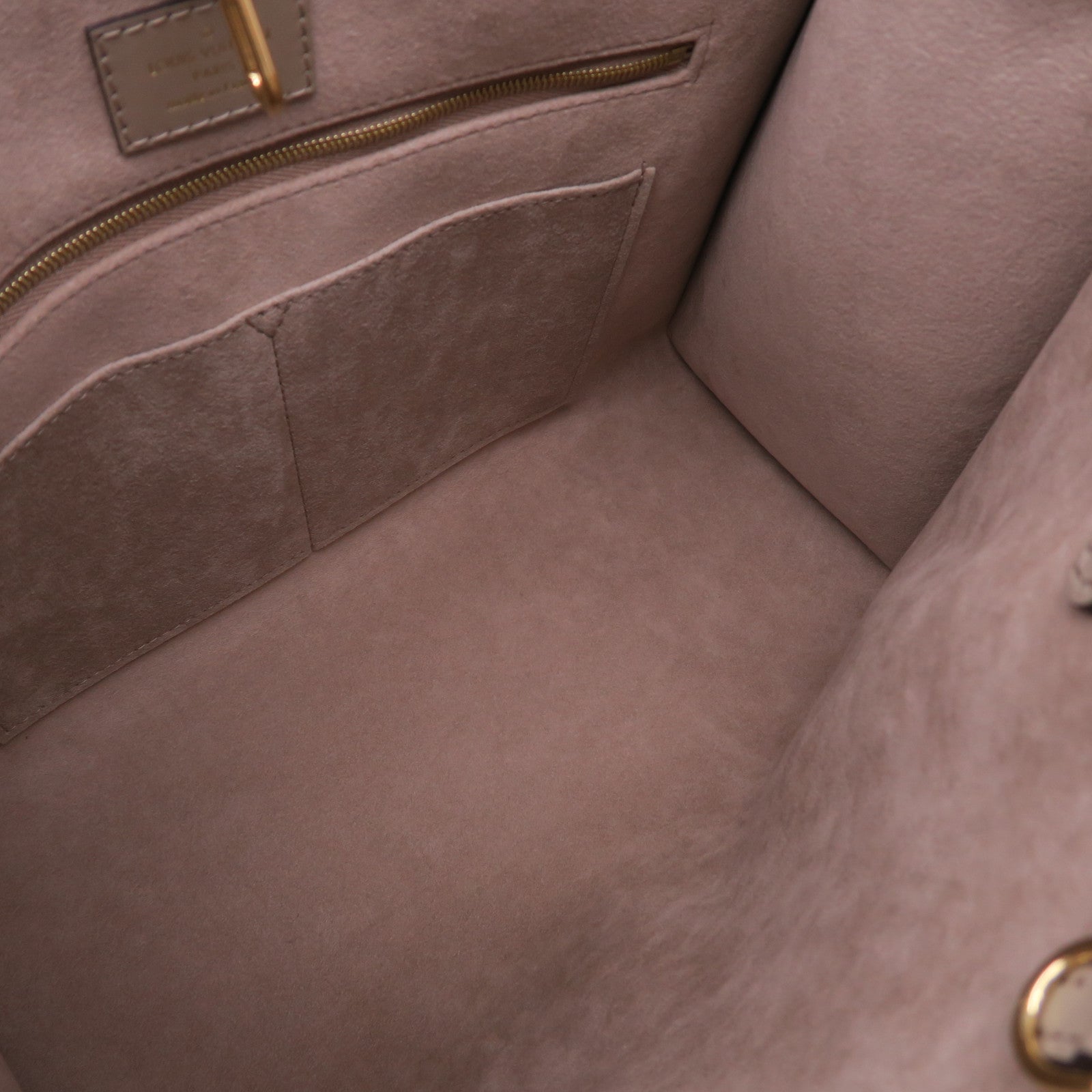 LOUIS VUITTON Monogram Empreinte Onthego MM金扣手挽肩背兩用袋灰色米色