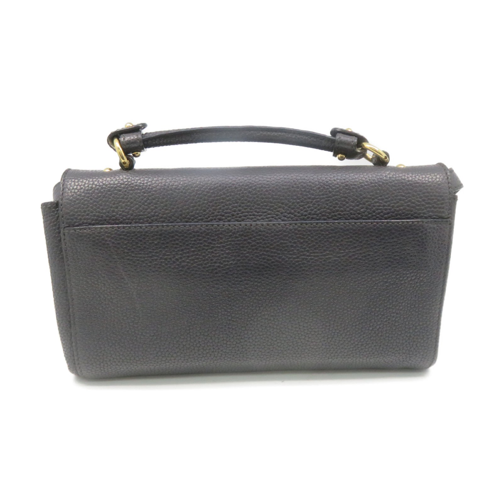 Salvatore Ferragamo 牛皮皮革2Way Shoulder Bag金扣手挽肩背两用袋碳灰色
