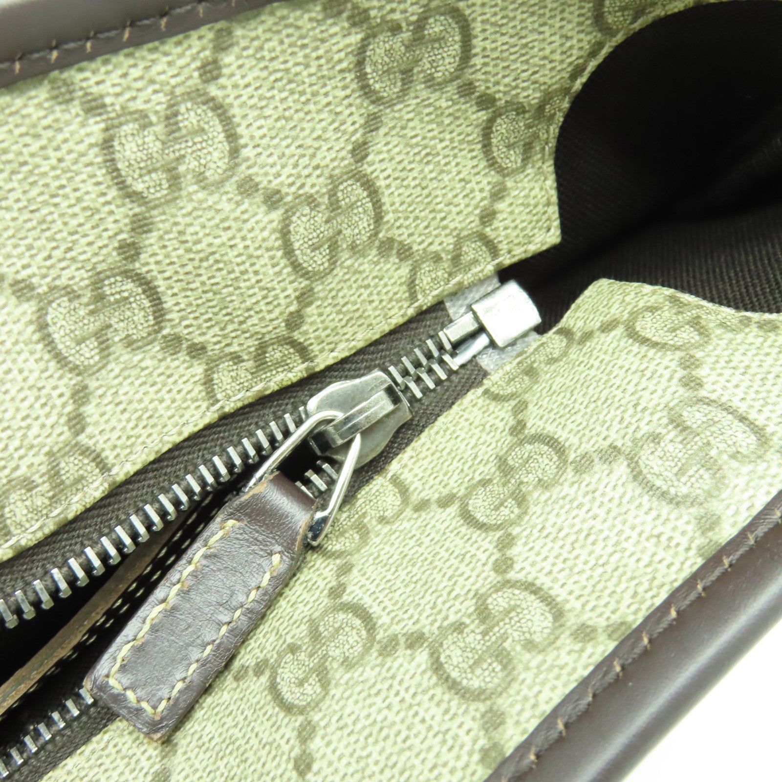 GUCCI 【激減優惠】塗層帆布Tote Bag銀扣肩背袋啡色