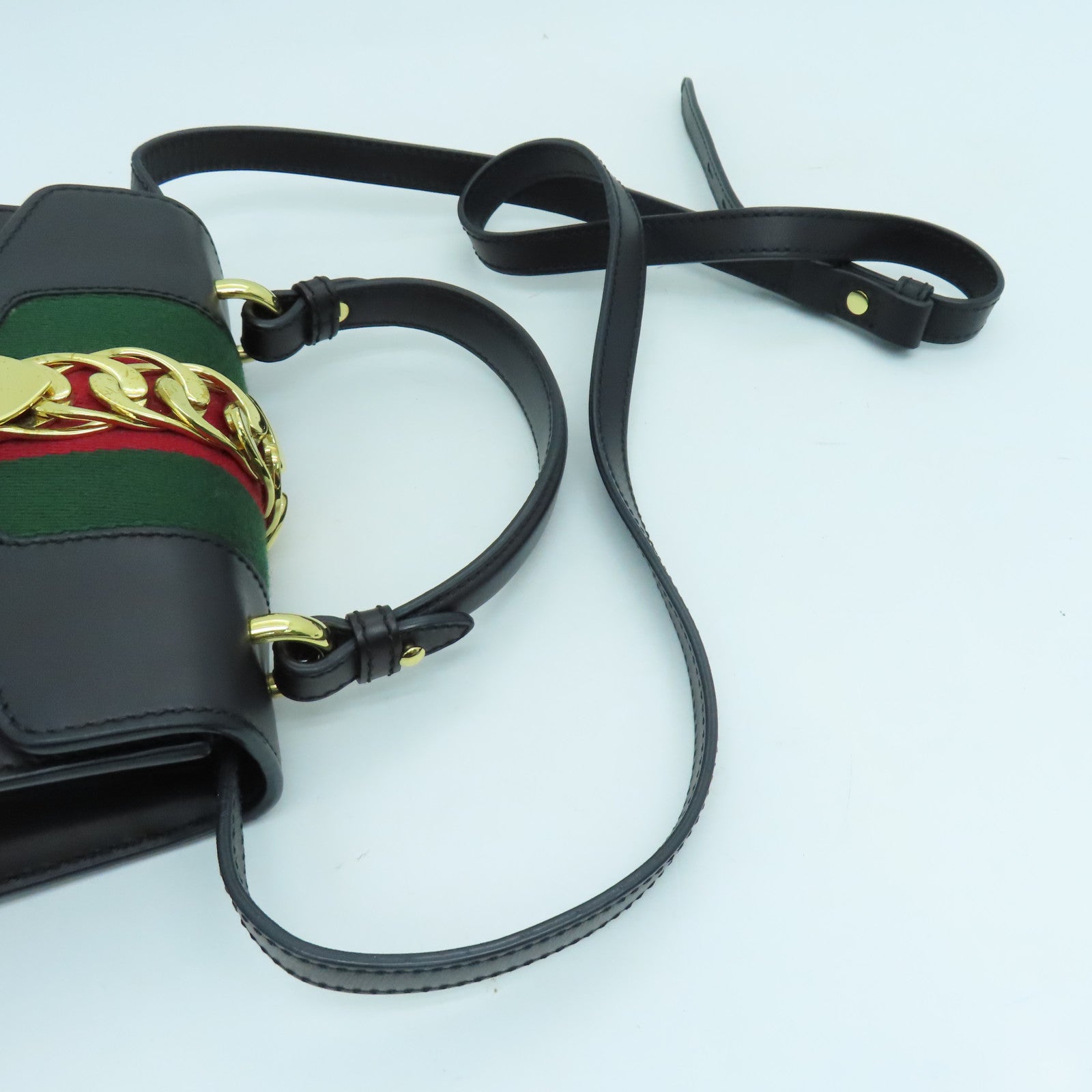 GUCCI 牛皮皮革2 Way Shoulder金扣手挽肩背兩用袋黑色