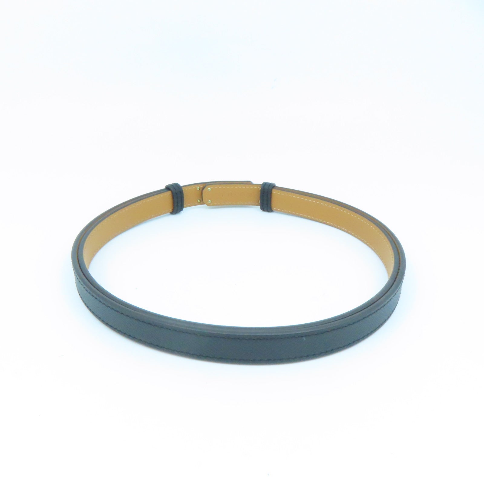 HERMES Epsom皮革Kelly Belt金扣皮帶黑色
