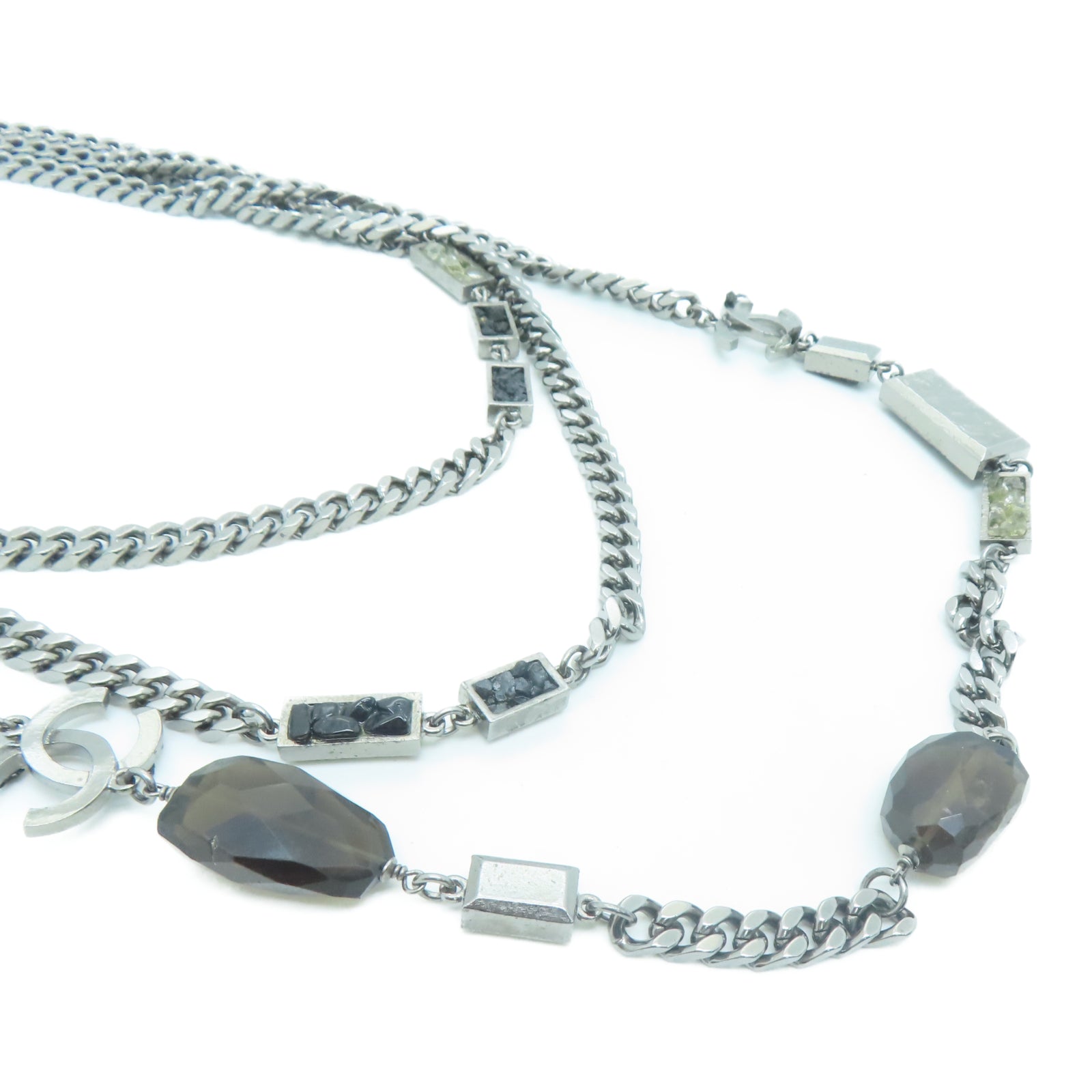 CHANEL 金屬Necklace項鍊銀色