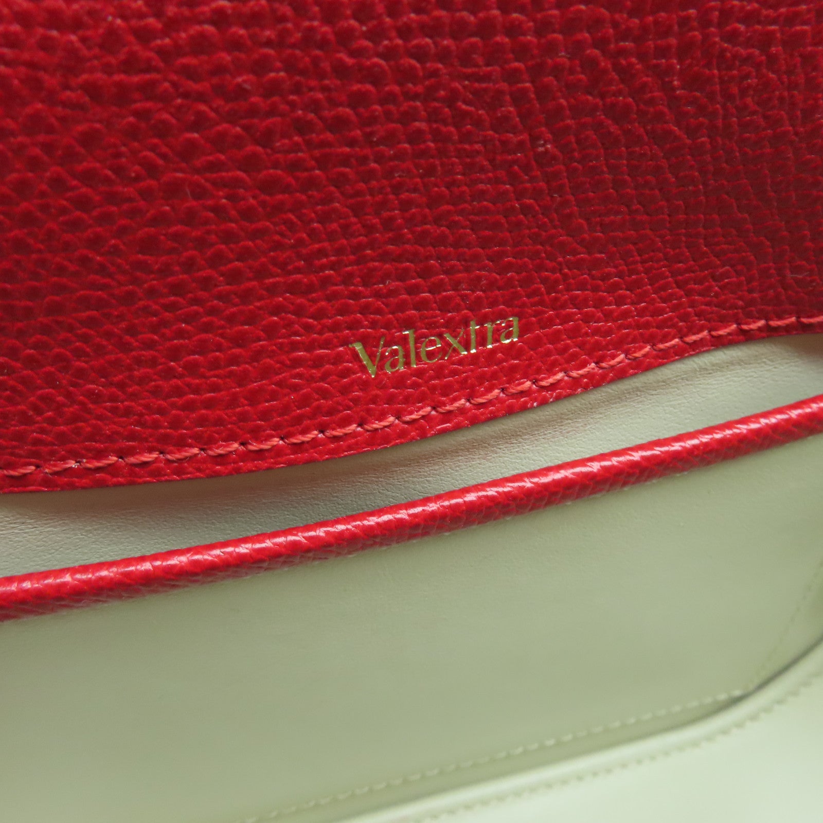 SELECTION 【激減優惠】牛皮皮革Iside Crossbody 2Way Shoulder Bag金扣手挽肩背兩用袋紅色