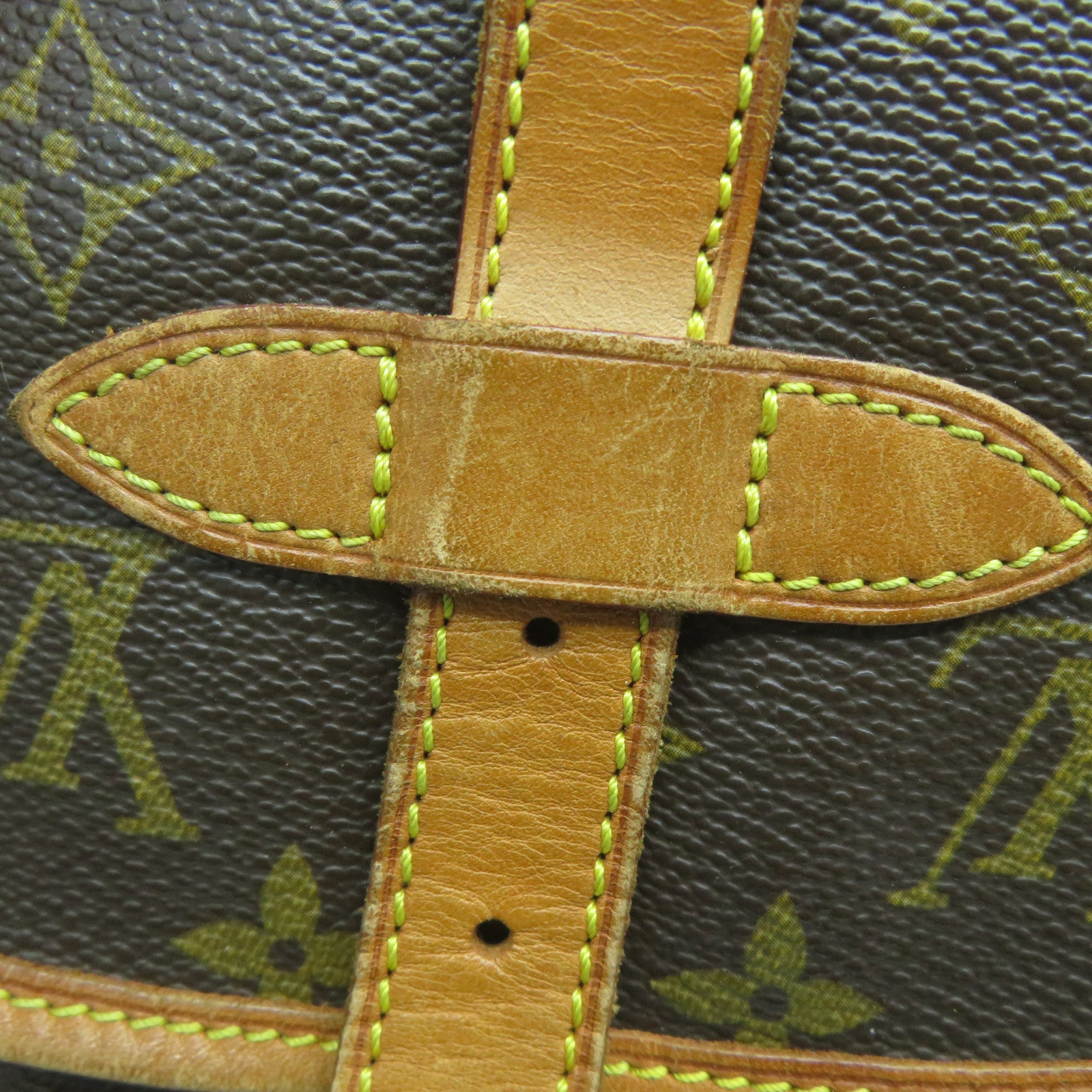 LOUIS VUITTON Monogram Saumur 30金扣肩背袋啡色