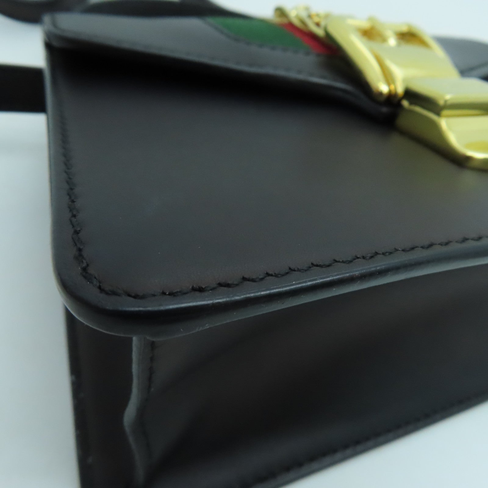 GUCCI 牛皮皮革2 Way Shoulder金扣手挽肩背兩用袋黑色